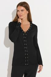 STAR Black Lace Up Eyelet Top | StarByJM 1