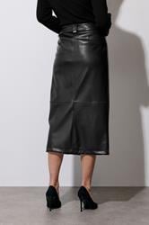 STAR Black Faux Leather Zip Detail Skirt | StarByJM 3