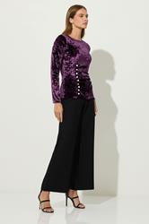 STAR Purple Velvet Button Detail Top | StarByJM 2
