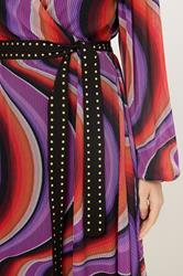 STAR Purple Abstract Mesh Pleated Maxi Dress | StarByJM 4