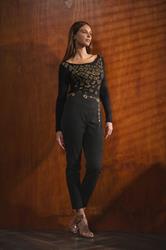 STAR Black Eyelet Chain Waist Trousers | StarByJM 1