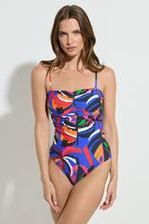 STAR Blue Abstract Print Tummy Control Swimsuit | StarByJM 2
