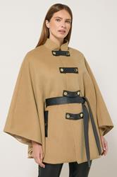 STAR Natural Brown Button Through Cape Coat | StarByJM 2