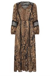 STAR Brown Animal Button Through Midi Dress | StarByJM 6