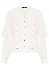 STAR Ivory White Eyelet Cape Blouse | StarByJM 1