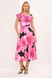 STAR Black Floral Off Shoulder Fit and Flare Dress | StarByJM 3