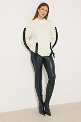 STAR Ivory White Contrast Trim Cable Knit Jumper | StarByJM 2