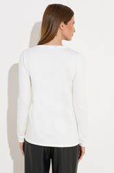 STAR Ivory White Asymmetric Eyelet Detail Top | StarByJM 3