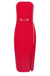 STAR Red Chain Bandeau Midi Dress | StarByJM 5