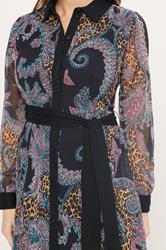 STAR Black Paisley Print Shirt Dress 4