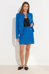 STAR Blue Tweed Button Mini Skirt | StarByJM 4