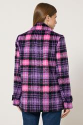 STAR Purple Checked Button Through Coat | StarByJM 4