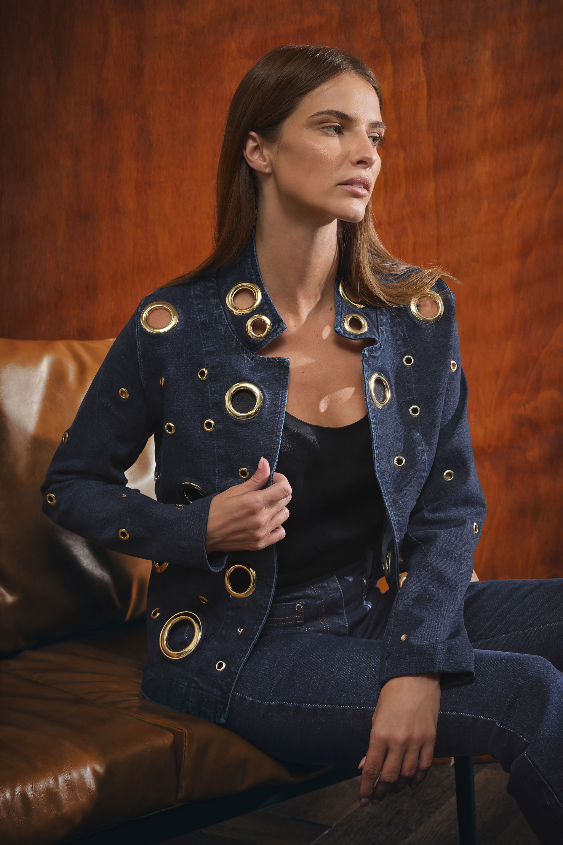 STAR Blue Denim Eyelet Detail Jacket | StarByJM 1