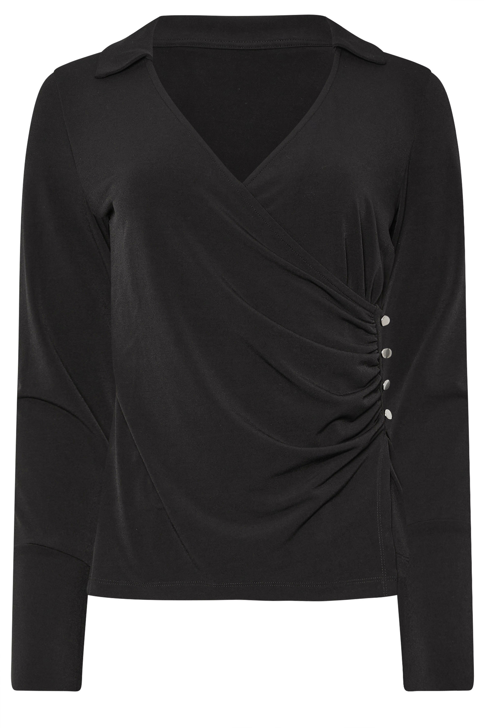STAR Black Button Detail Wrap Top | StarByJM 4