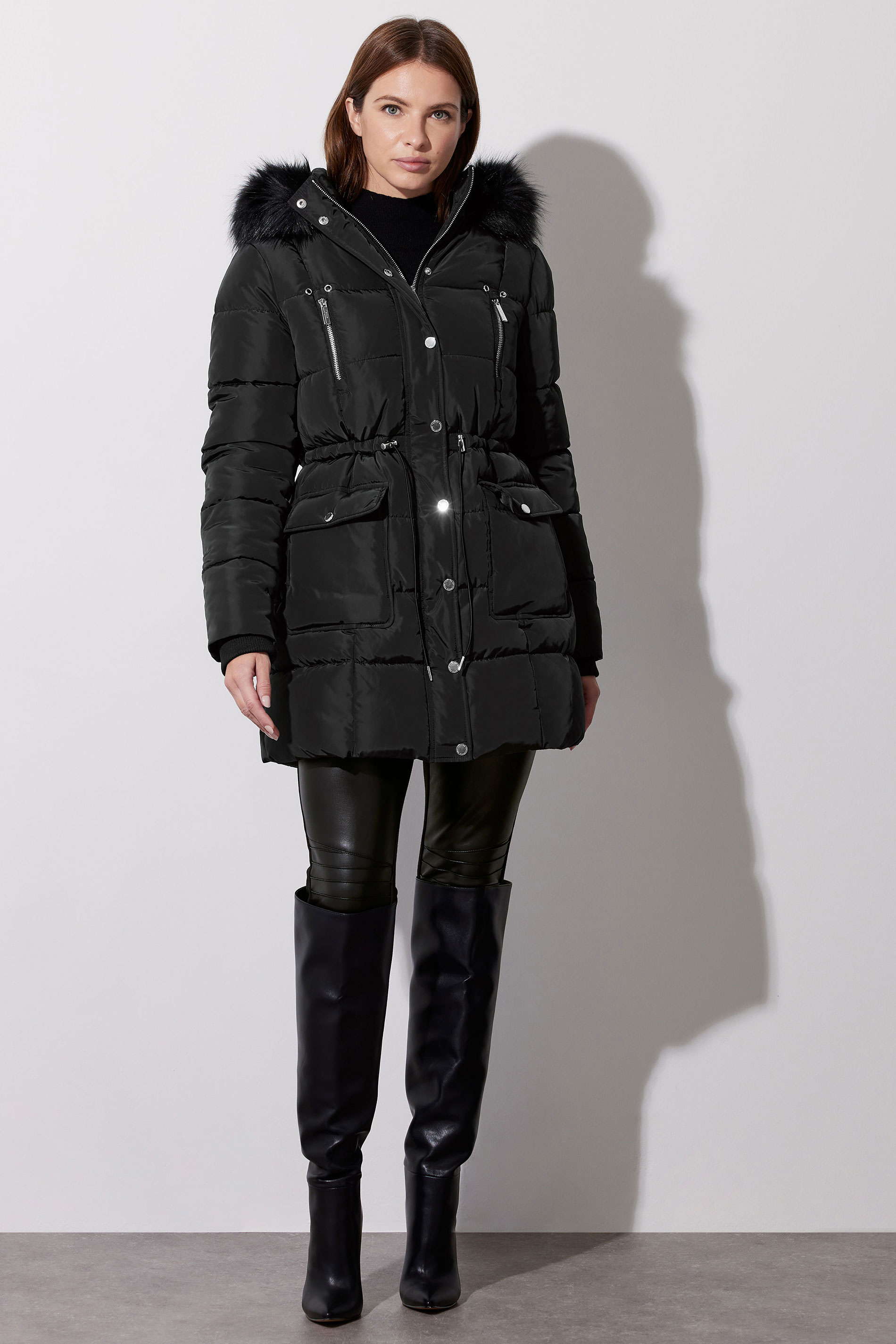 STAR Black Padded Puffer Jacket | STAR x JM 2