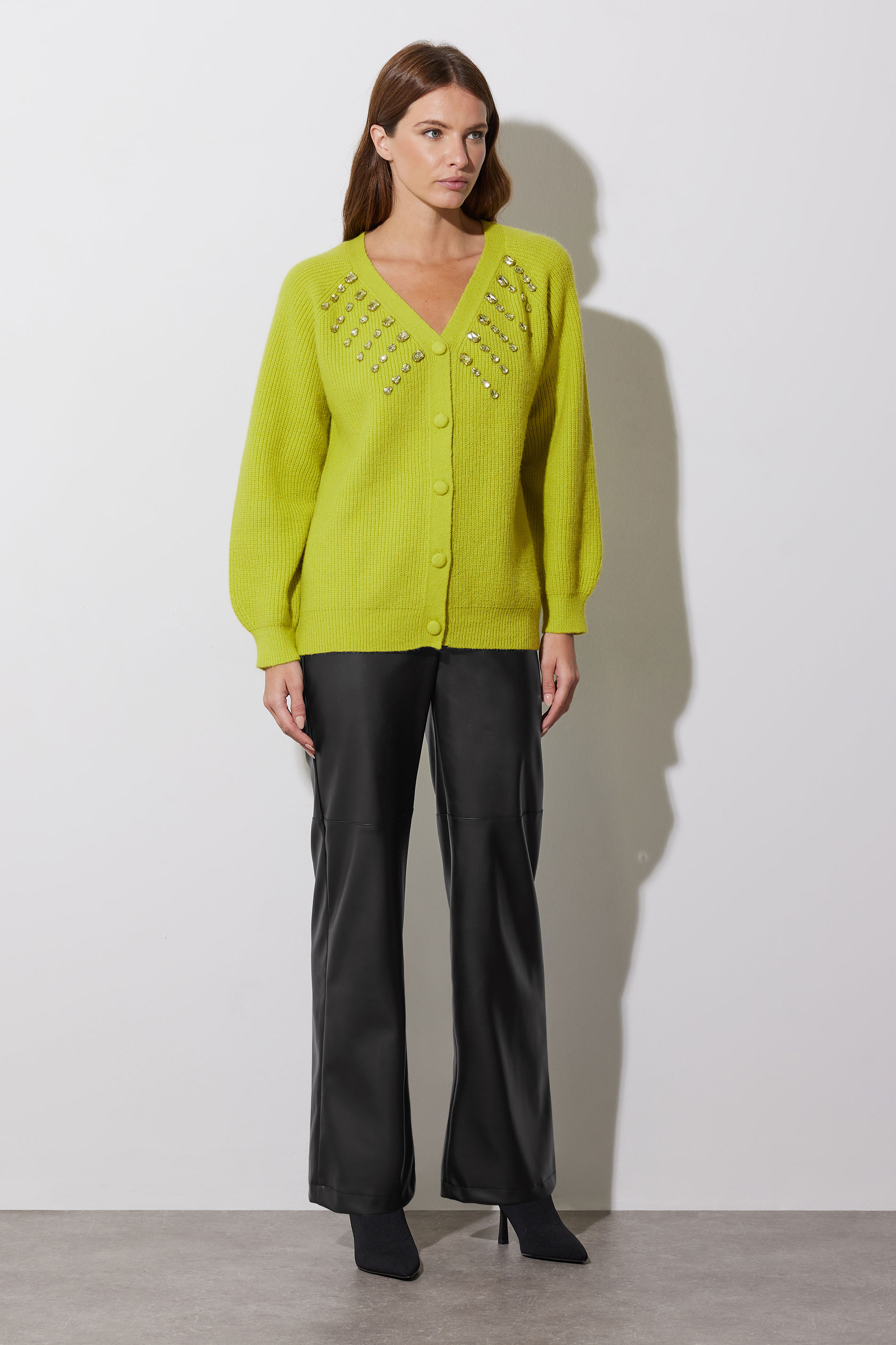 STAR Lime Green Gem Embellished Cardigan | StarByJM 3