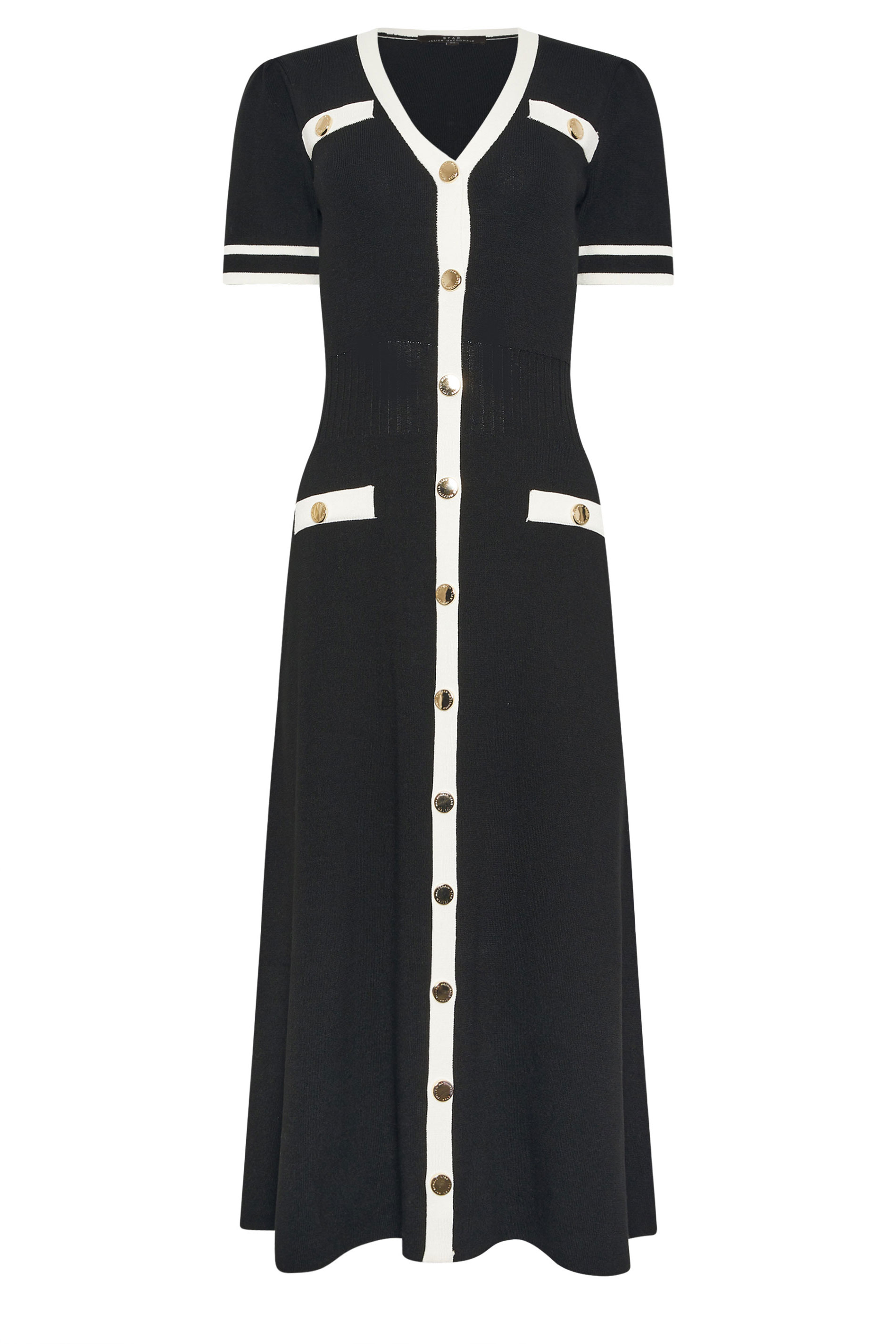 STAR Black Contrast Knitted Dress | StarByJM 2