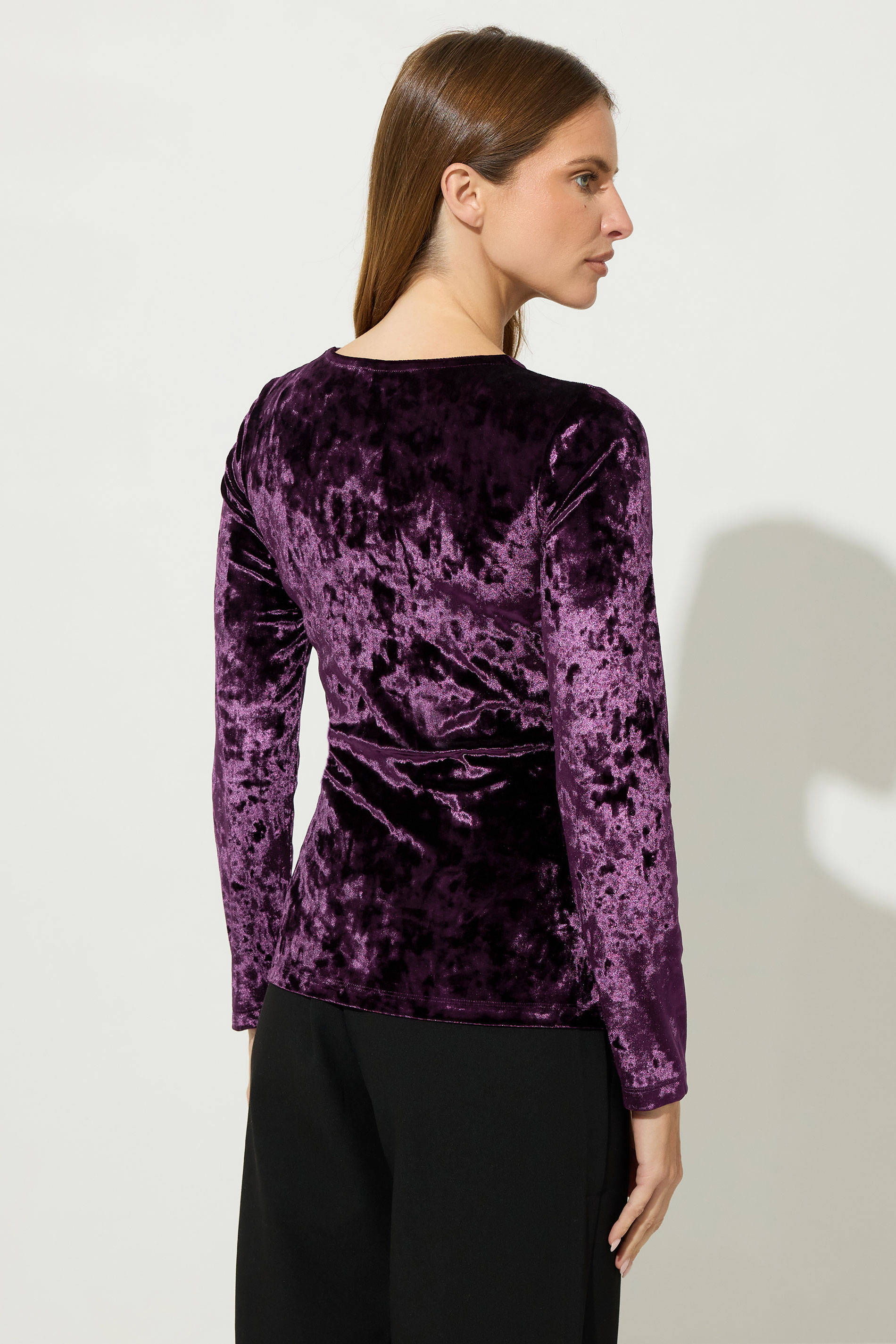 STAR Purple Velvet Button Detail Top | StarByJM 4