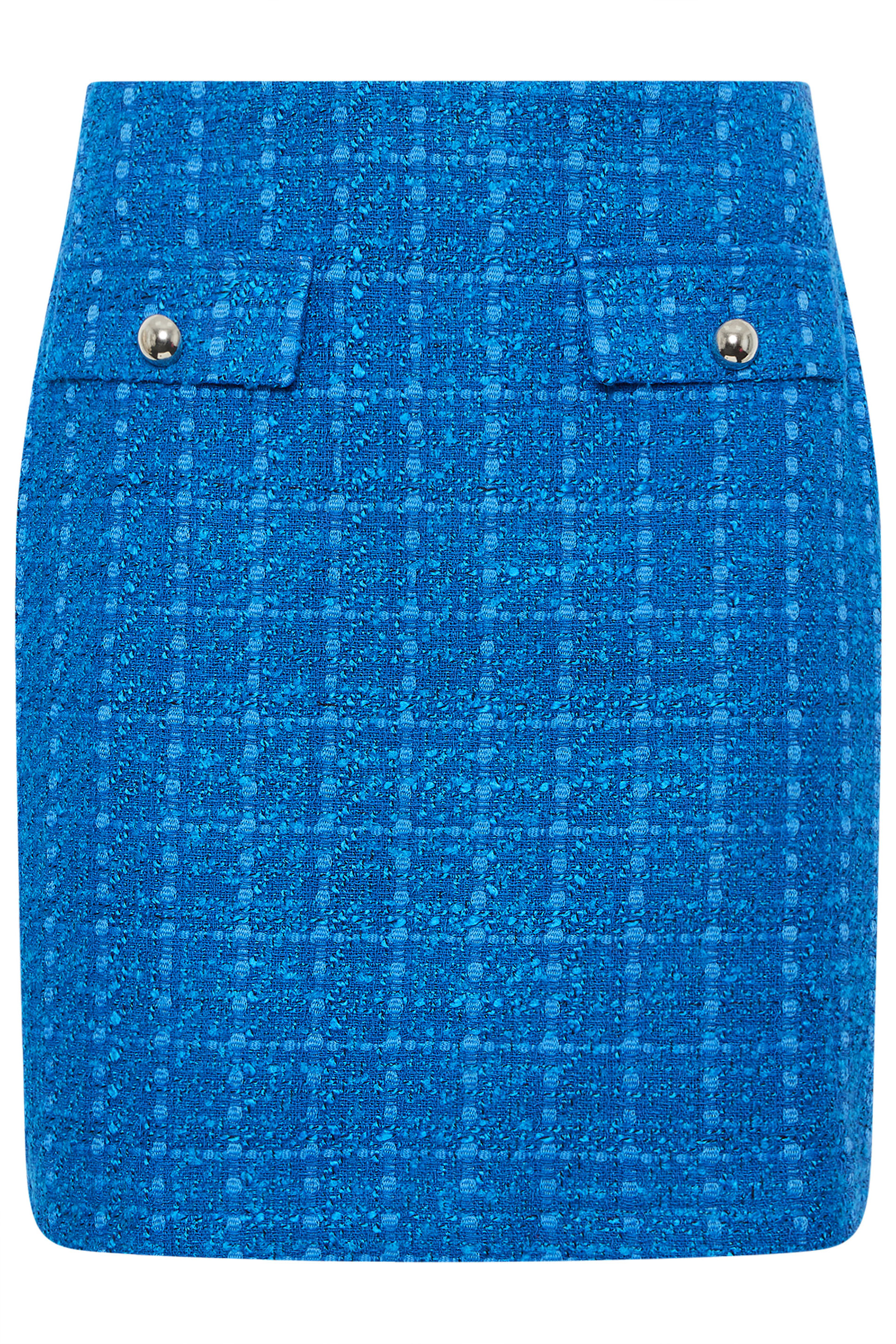 STAR Blue Tweed Button Mini Skirt | StarByJM 7