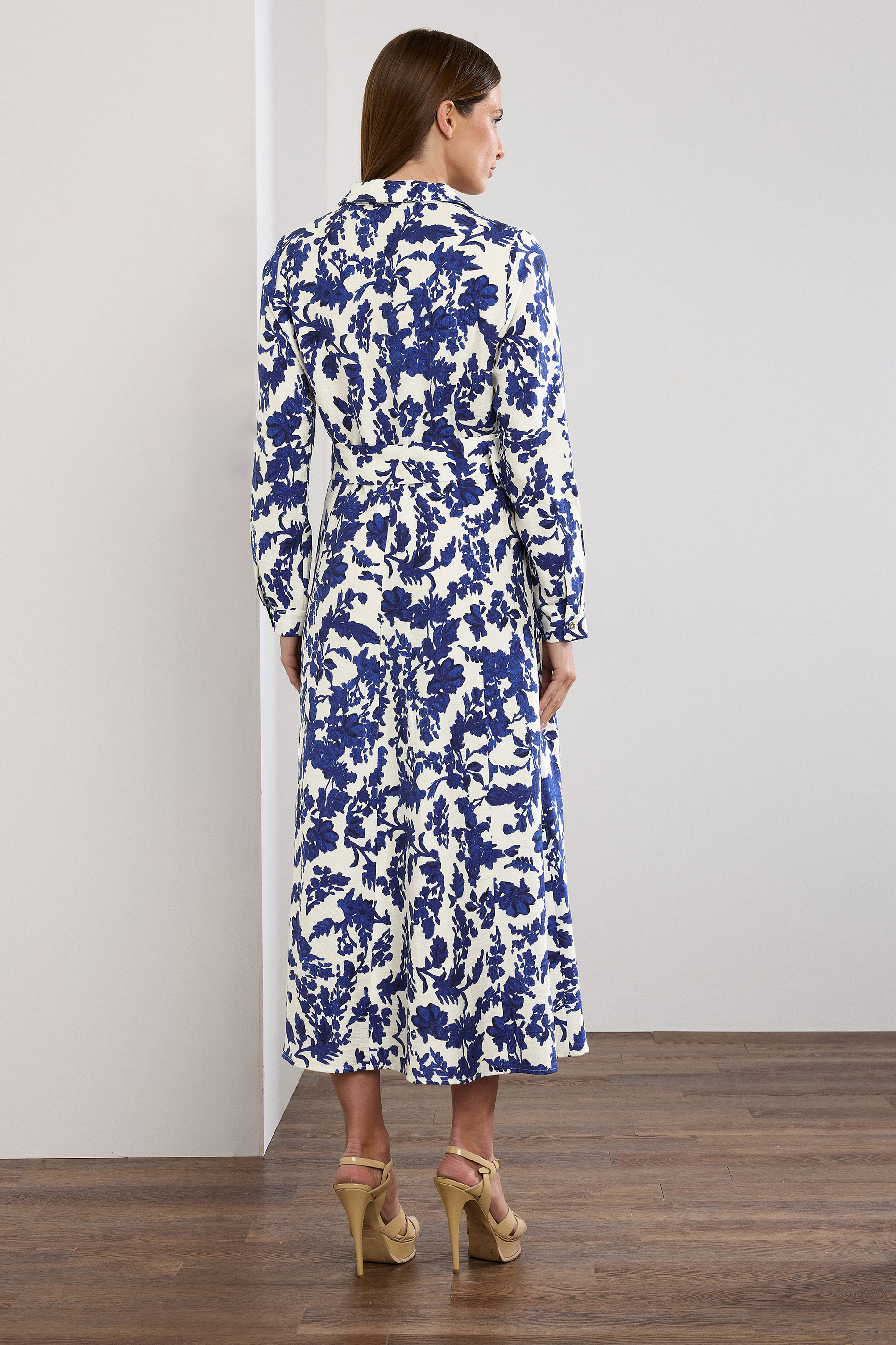 STAR White & Blue Floral Print Shirt Dress | StarByJM 4