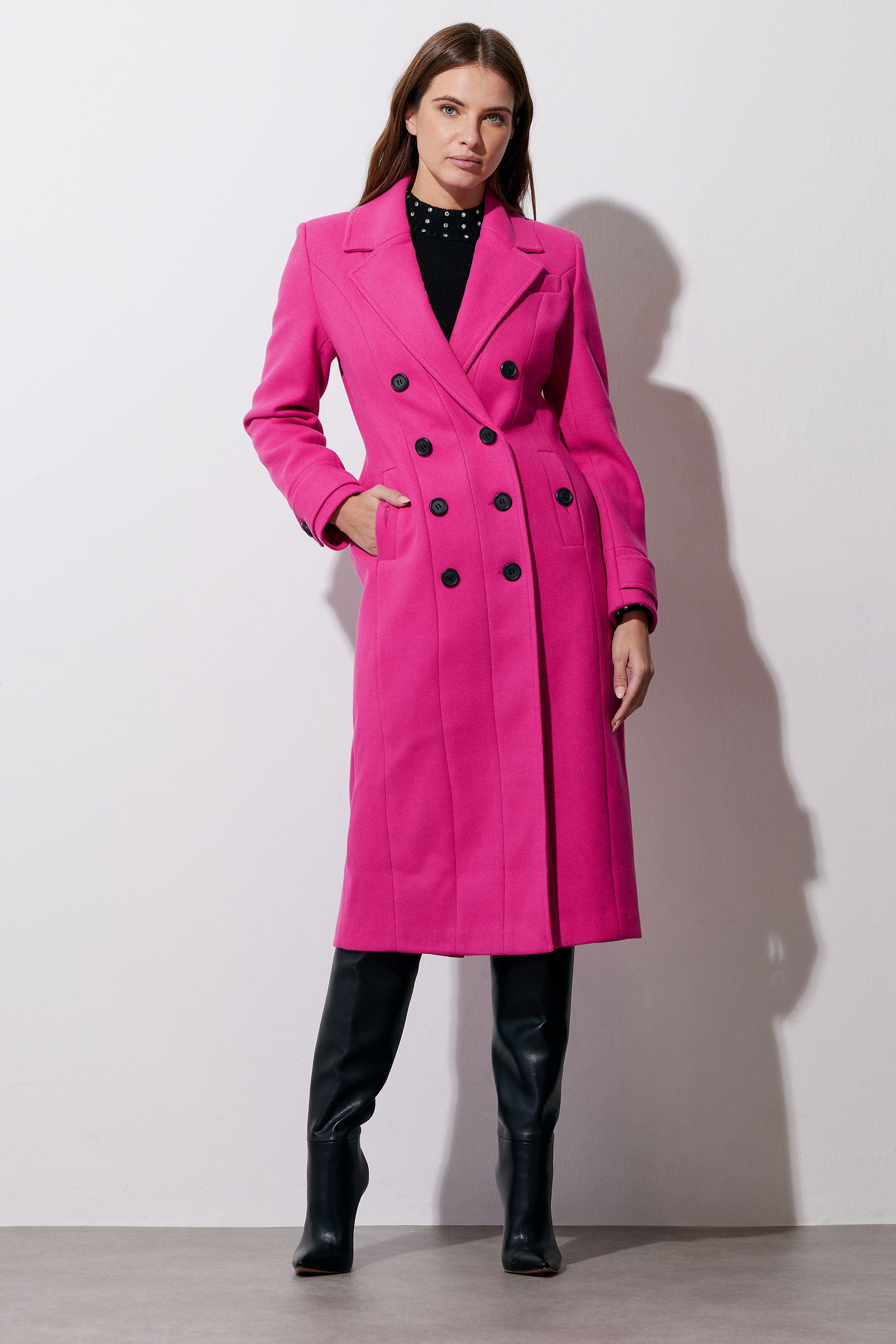 STAR Hot Pink Tailored Maxi Coat | STAR x JM 4