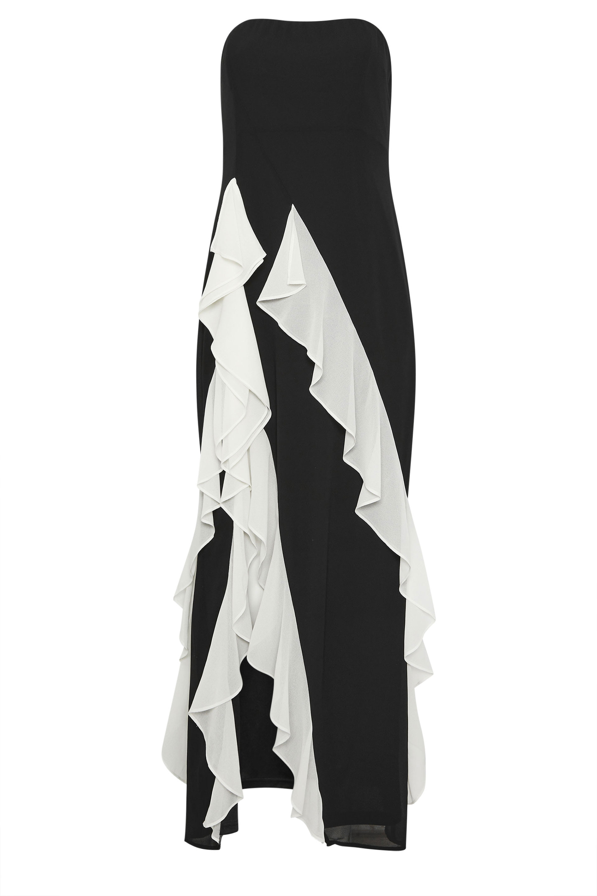 STAR Black Bandeau Contrast Ruffle Maxi Dress | StarByJM 6