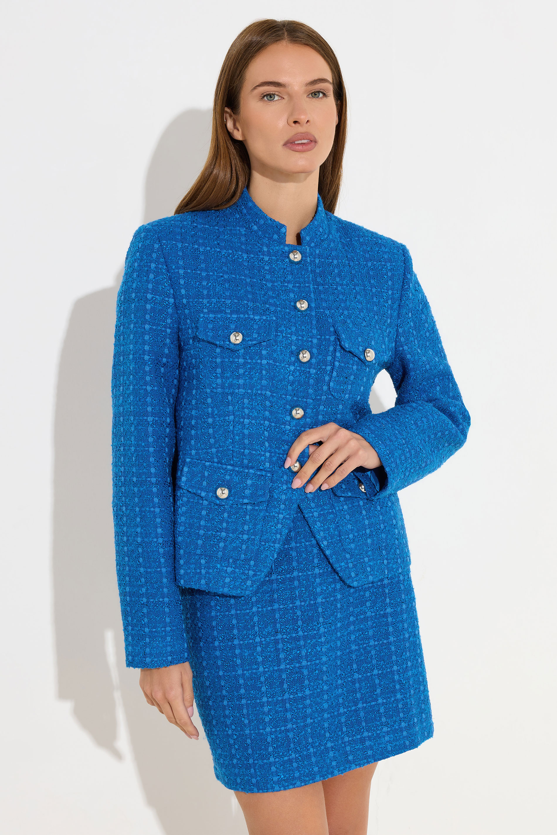 STAR Blue Boucle Button Detail Jacket | StarByJM 4