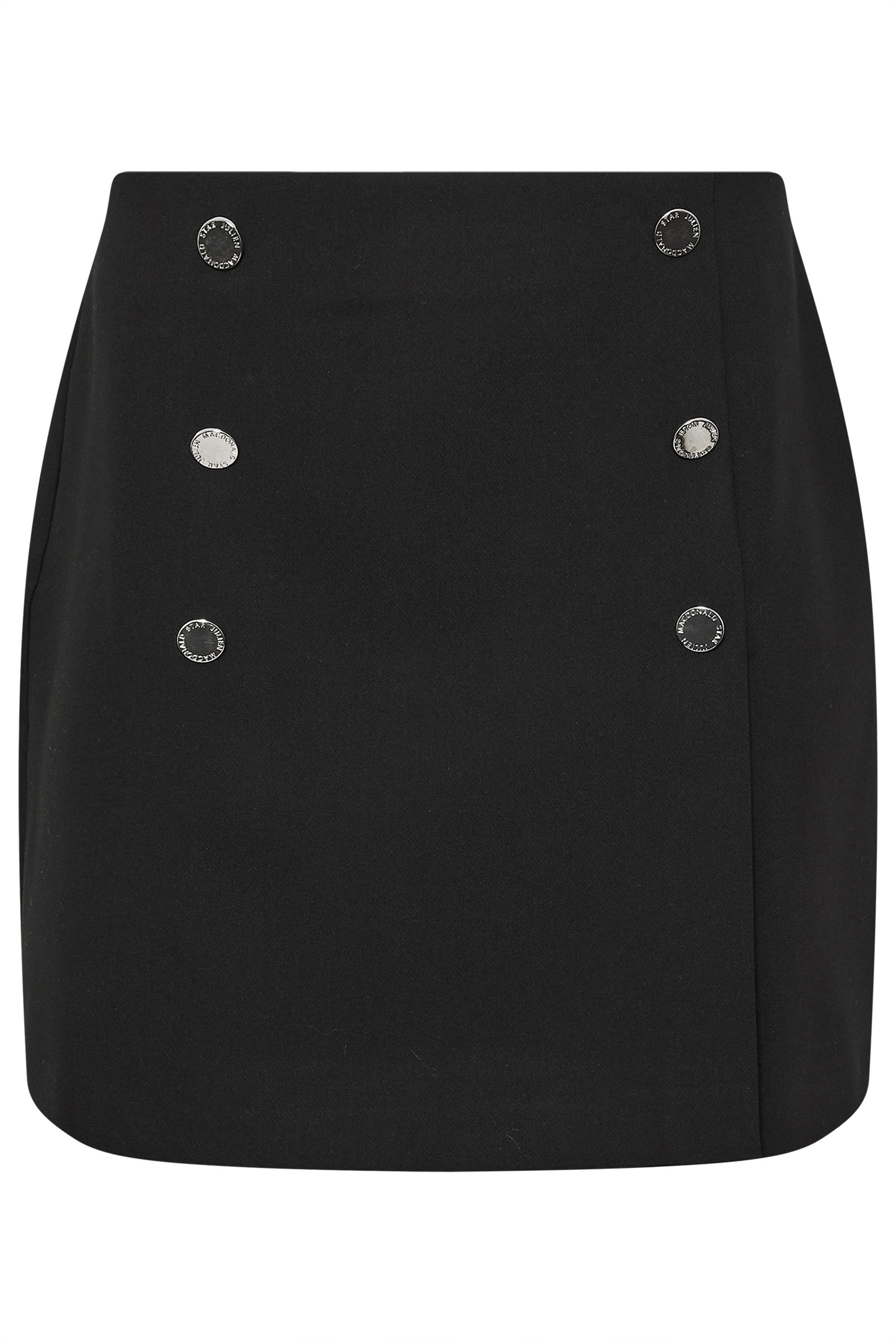 STAR Black Button Detail Wrap Mini Skirt | StarByJM