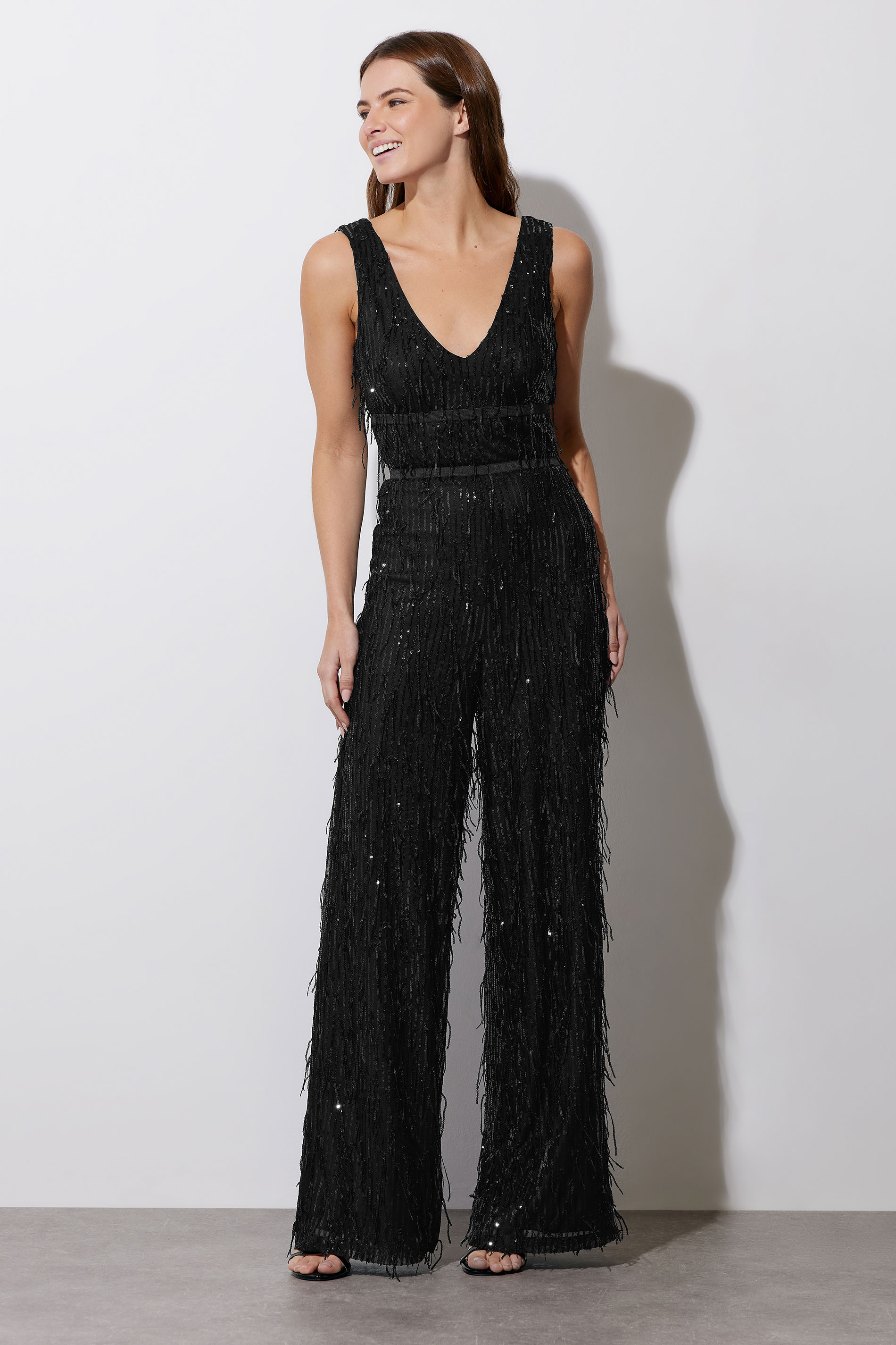 STAR Black Sequin Tassel Jumpsuit | StarByJM 6