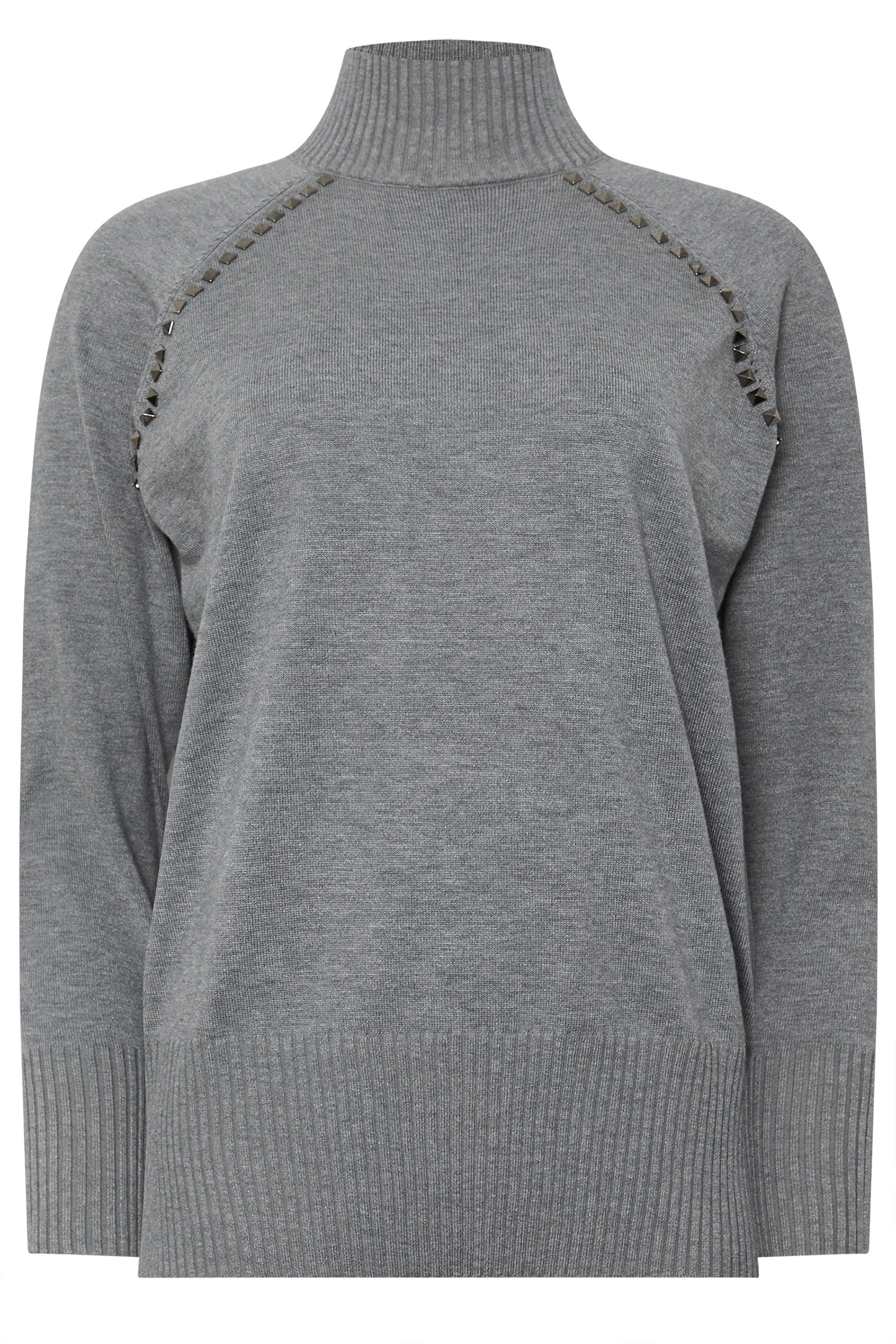 STAR Grey Stud Embellished Raglan Jumper | StarByJM 7