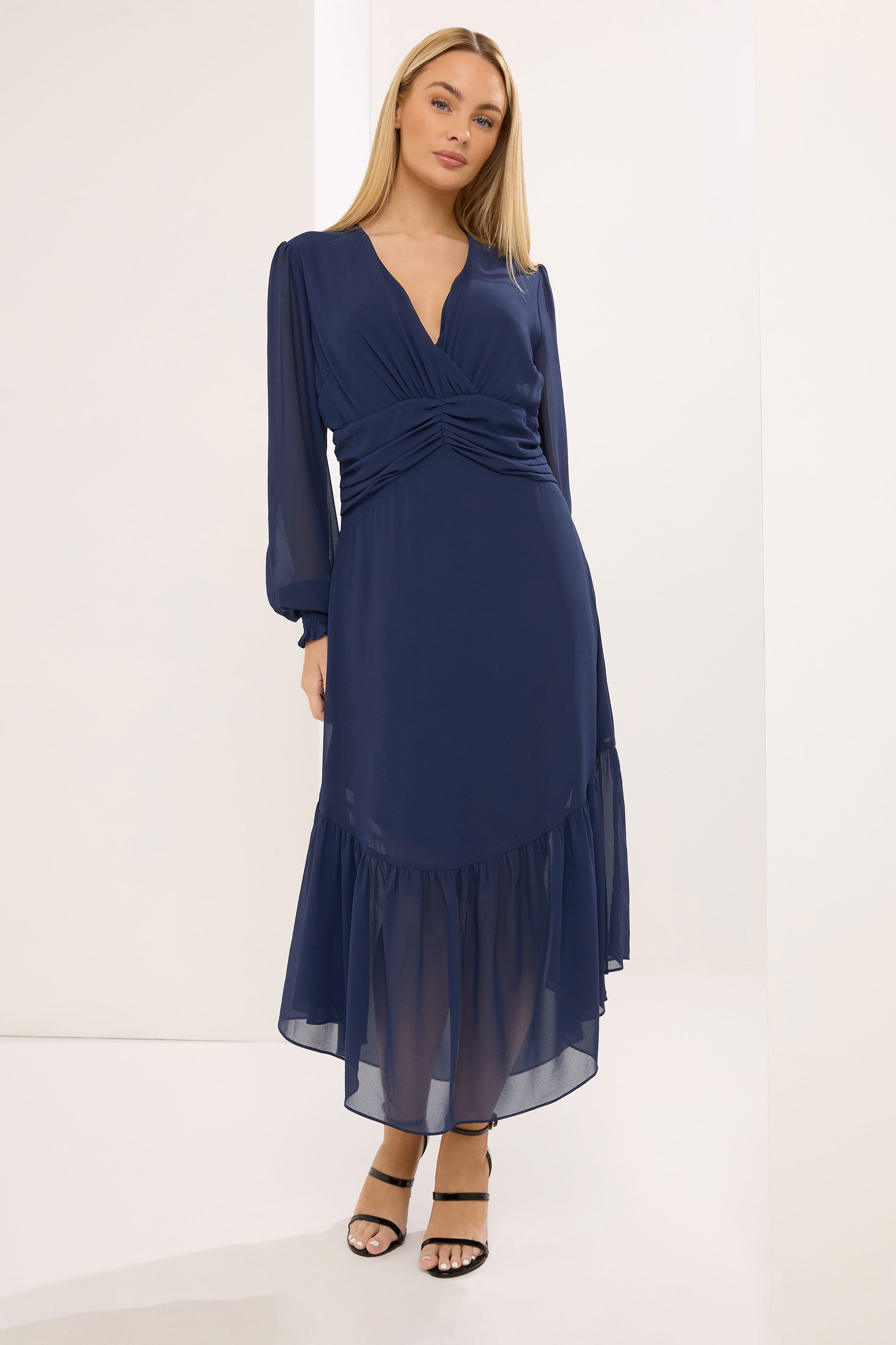 STAR Navy Blue Pleated Maxi Dress | StarBYJM 1