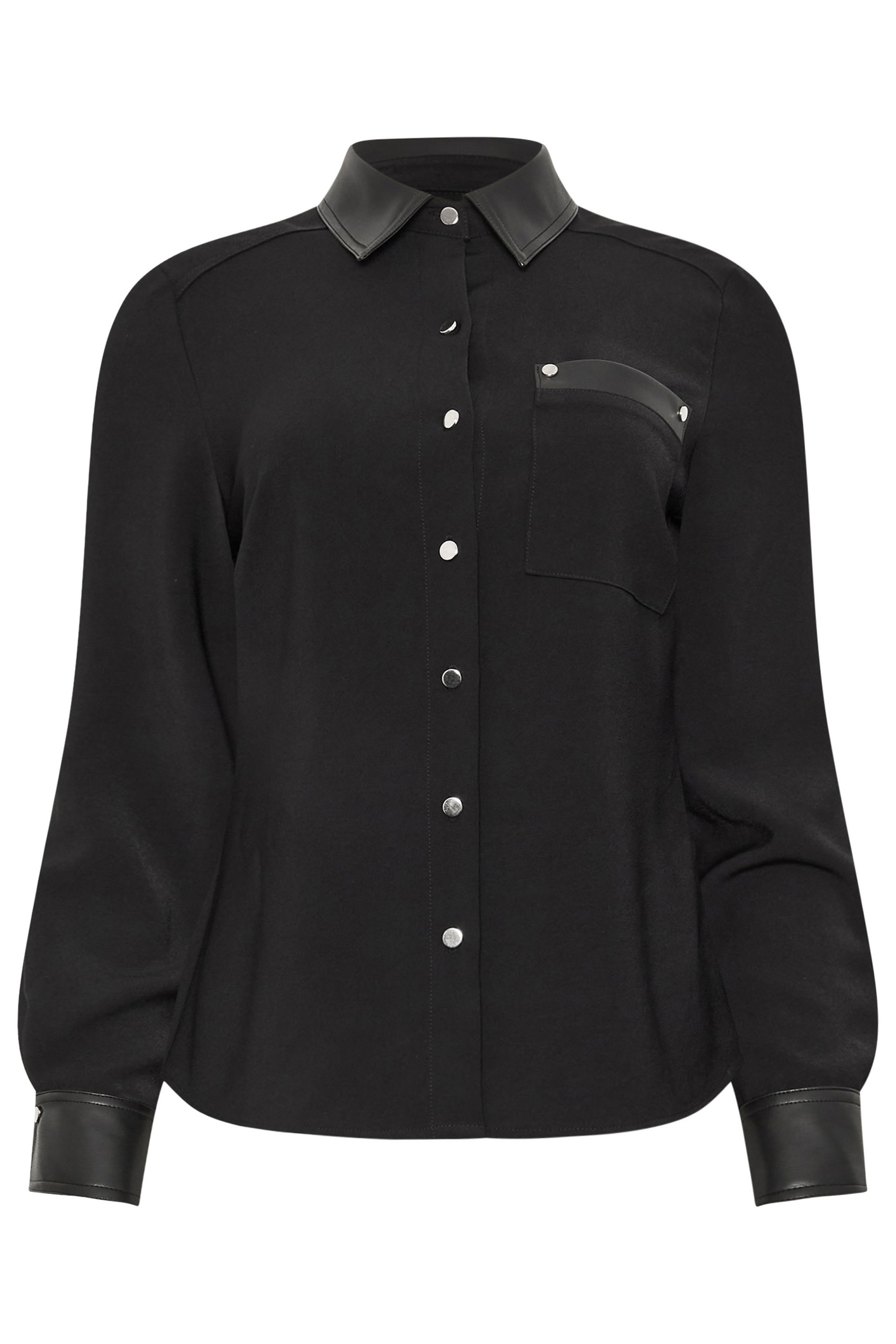 STAR Black Faux Leather Trim Shirt | StarByJM 9
