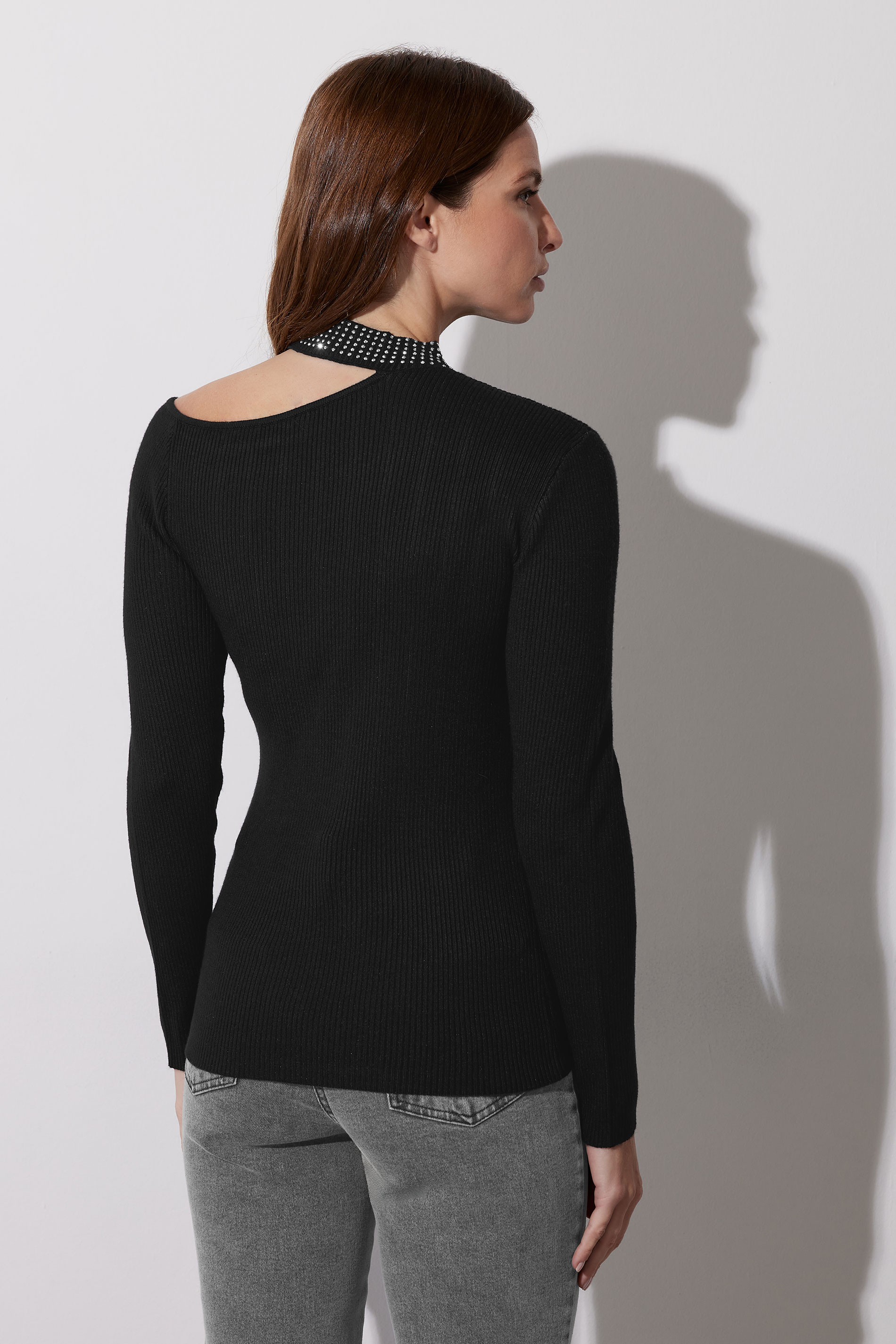 STAR Black Embellished Asymmetric Jumper | STAR x JM 3