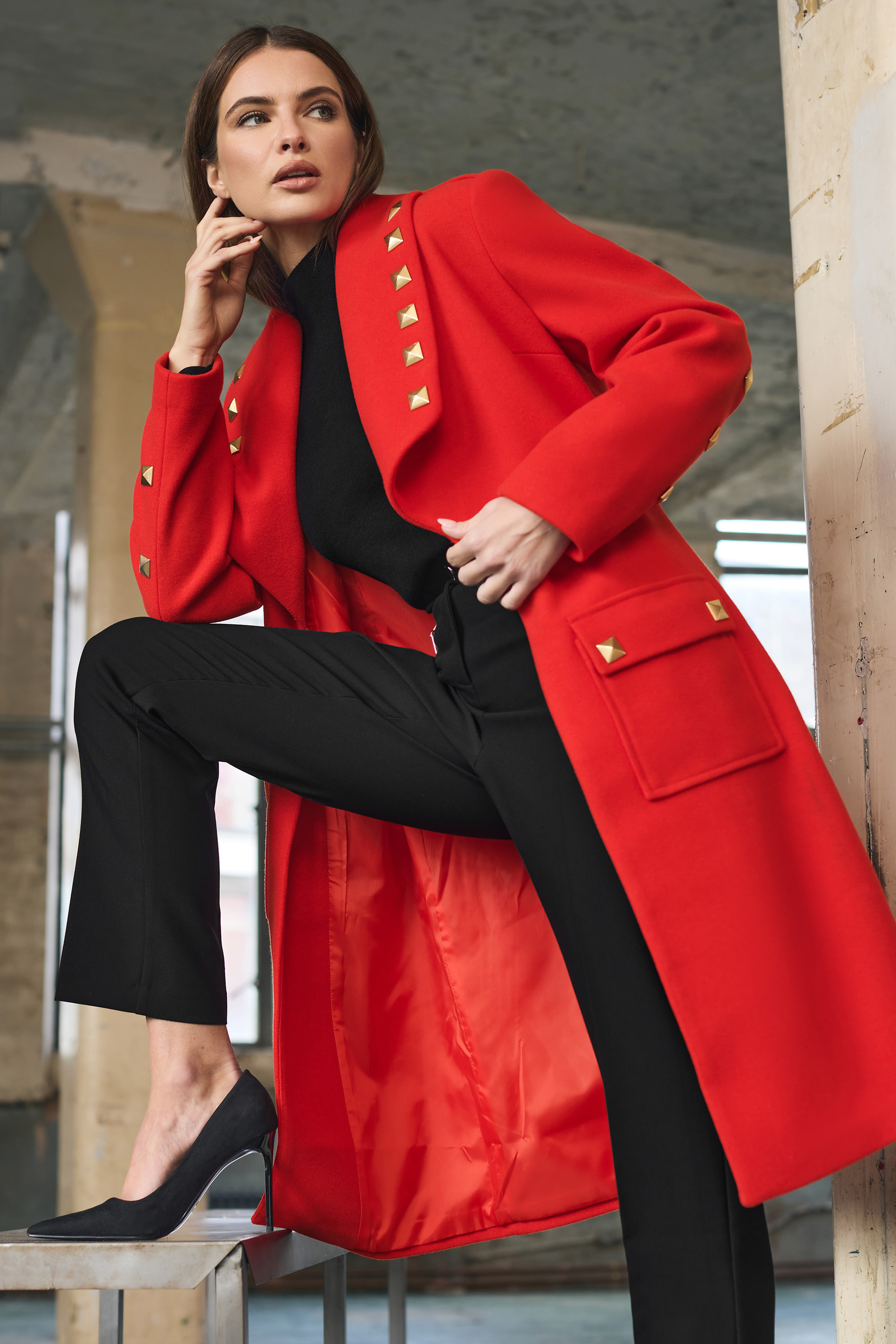 STAR Red Studded Tailored Jacket | STAR x JM 1