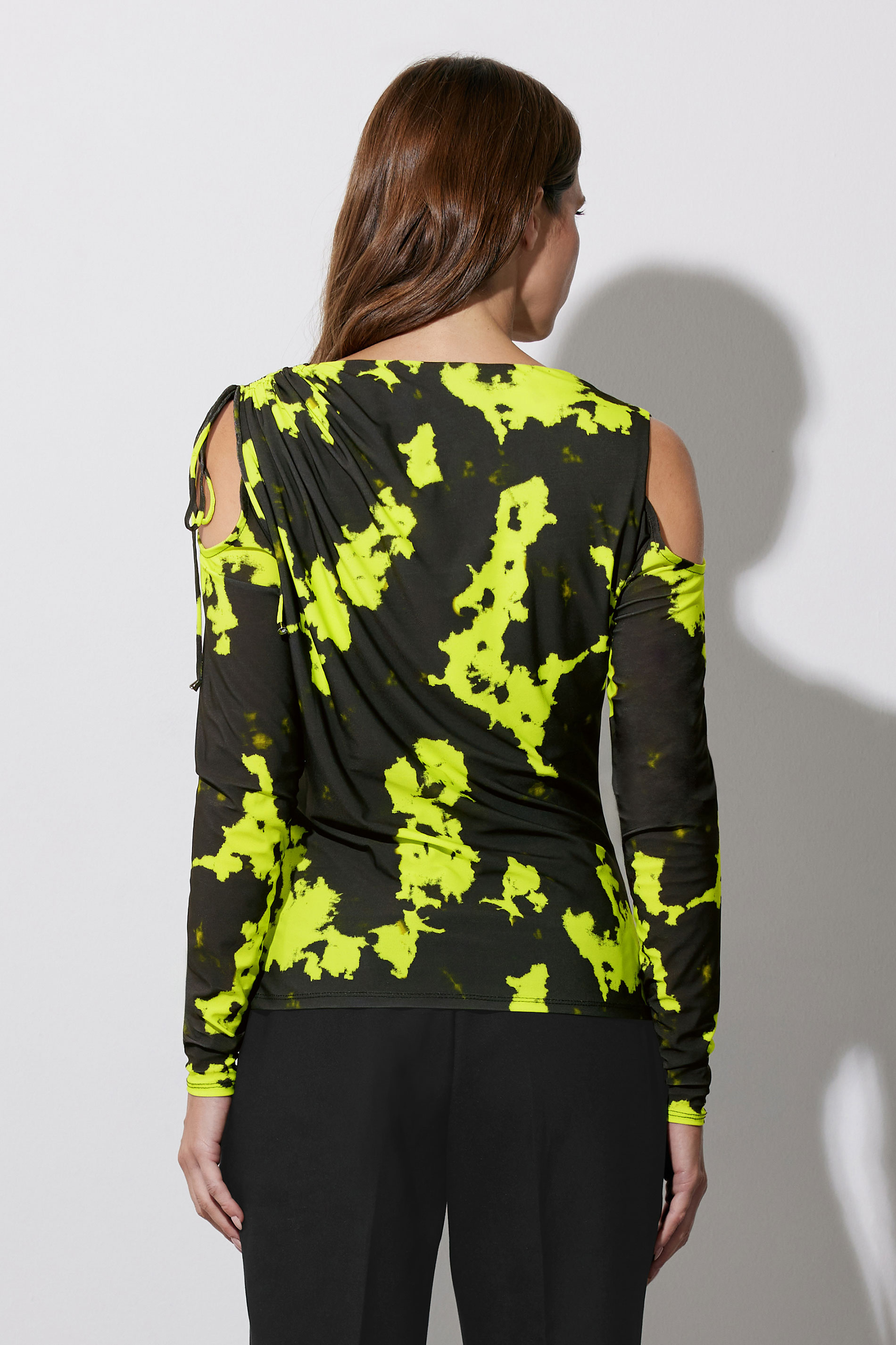 STAR Black & Yellow Ruched Cold Shoulder Top | StarByJM 3