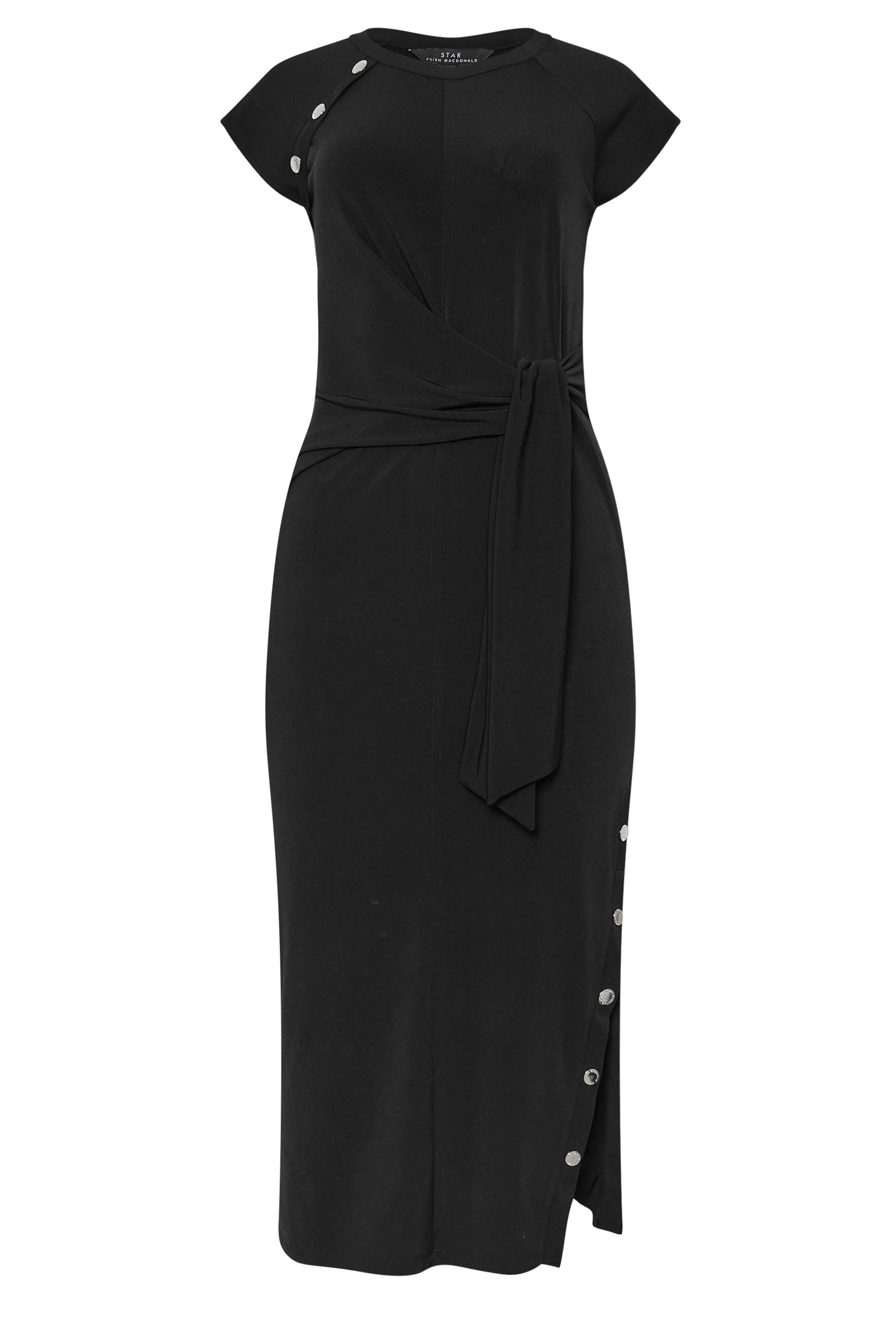 STAR Black Popper Detail Midi Dress | StarByJM 6