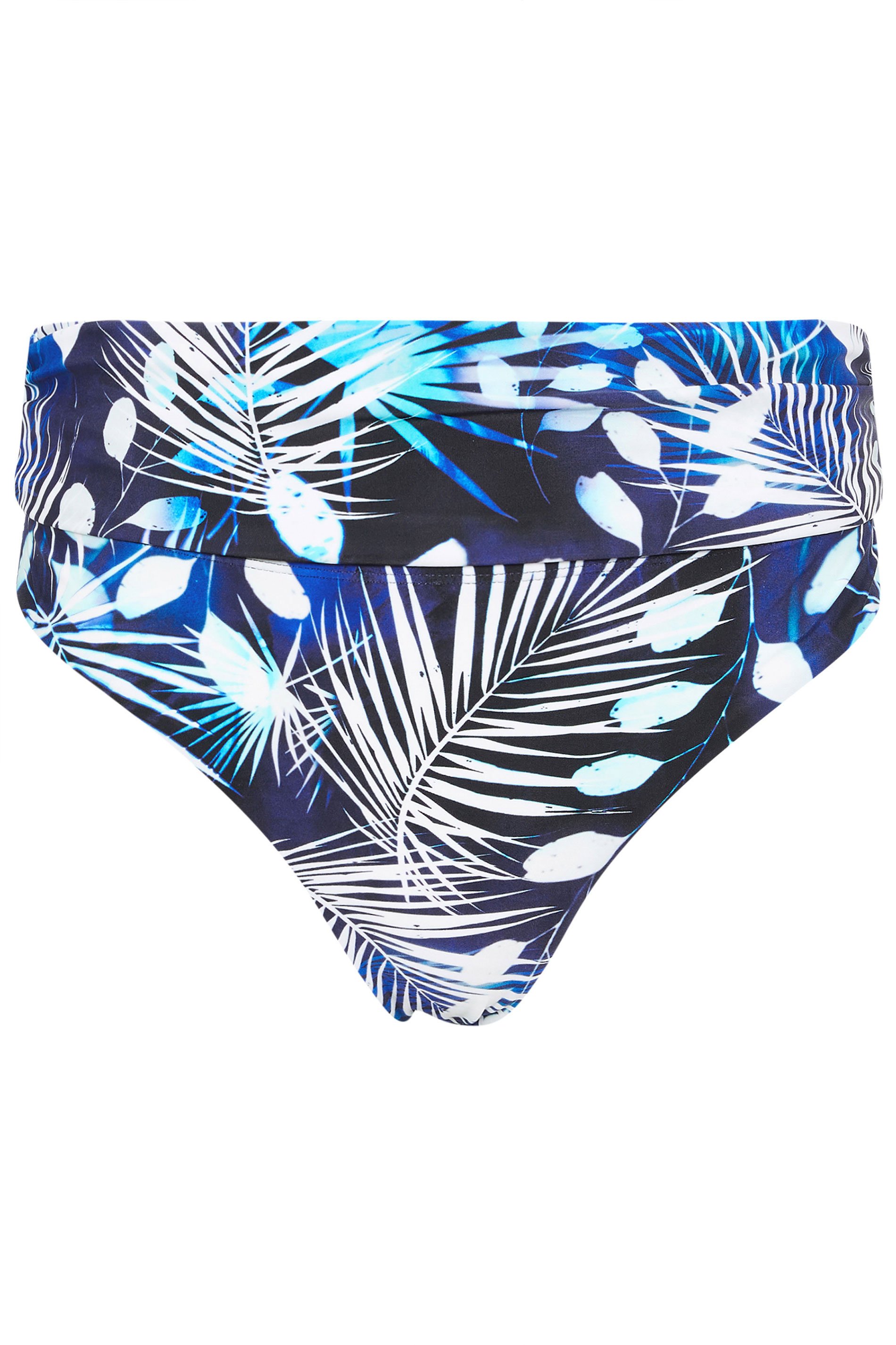 STAR Blue Tropical Palm Fold Over Bikini Bottoms | StarByJM 7