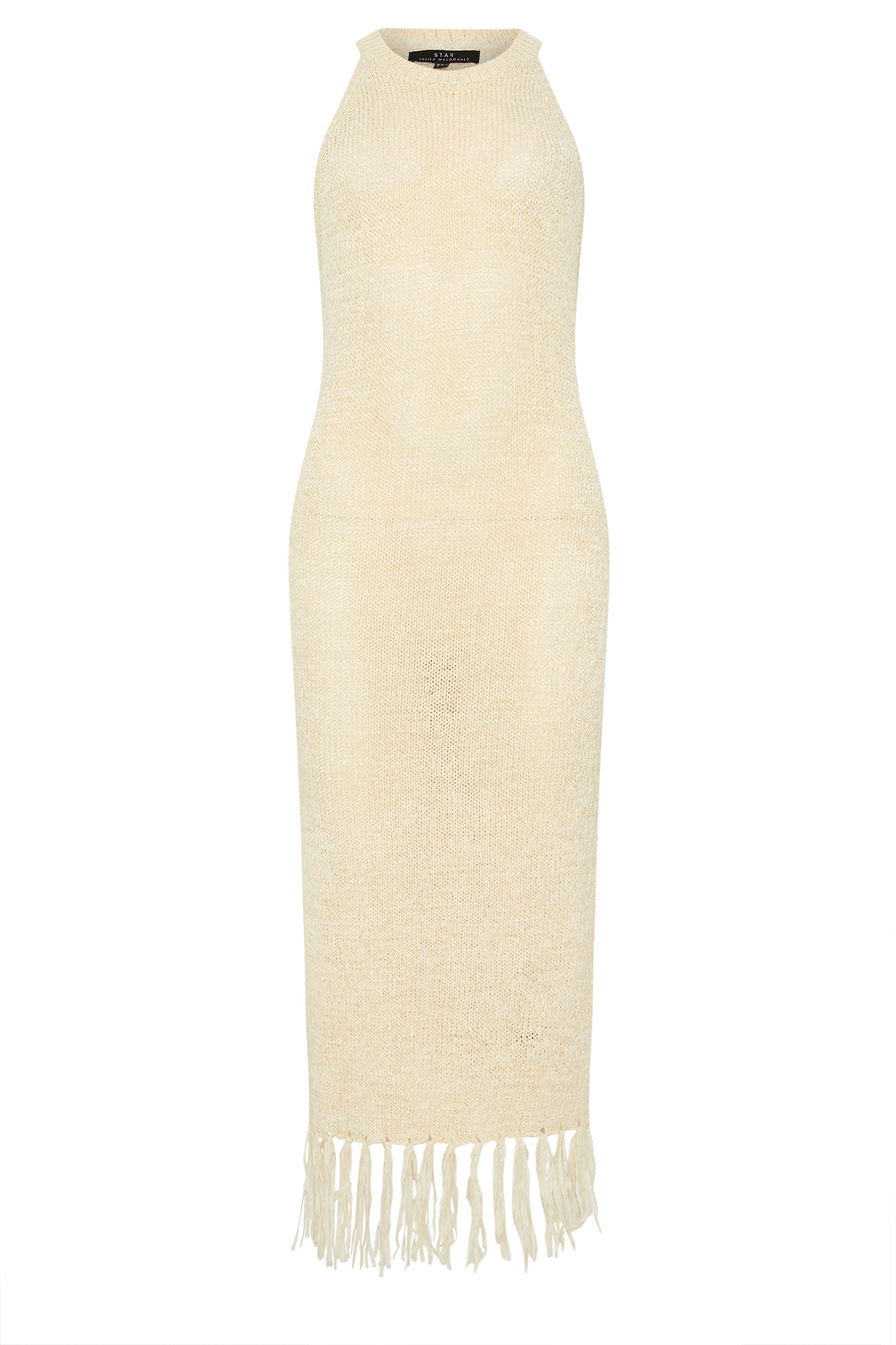 STAR Natural Brown Knitted Tassel Trim Midaxi Dress | StarByJM 7
