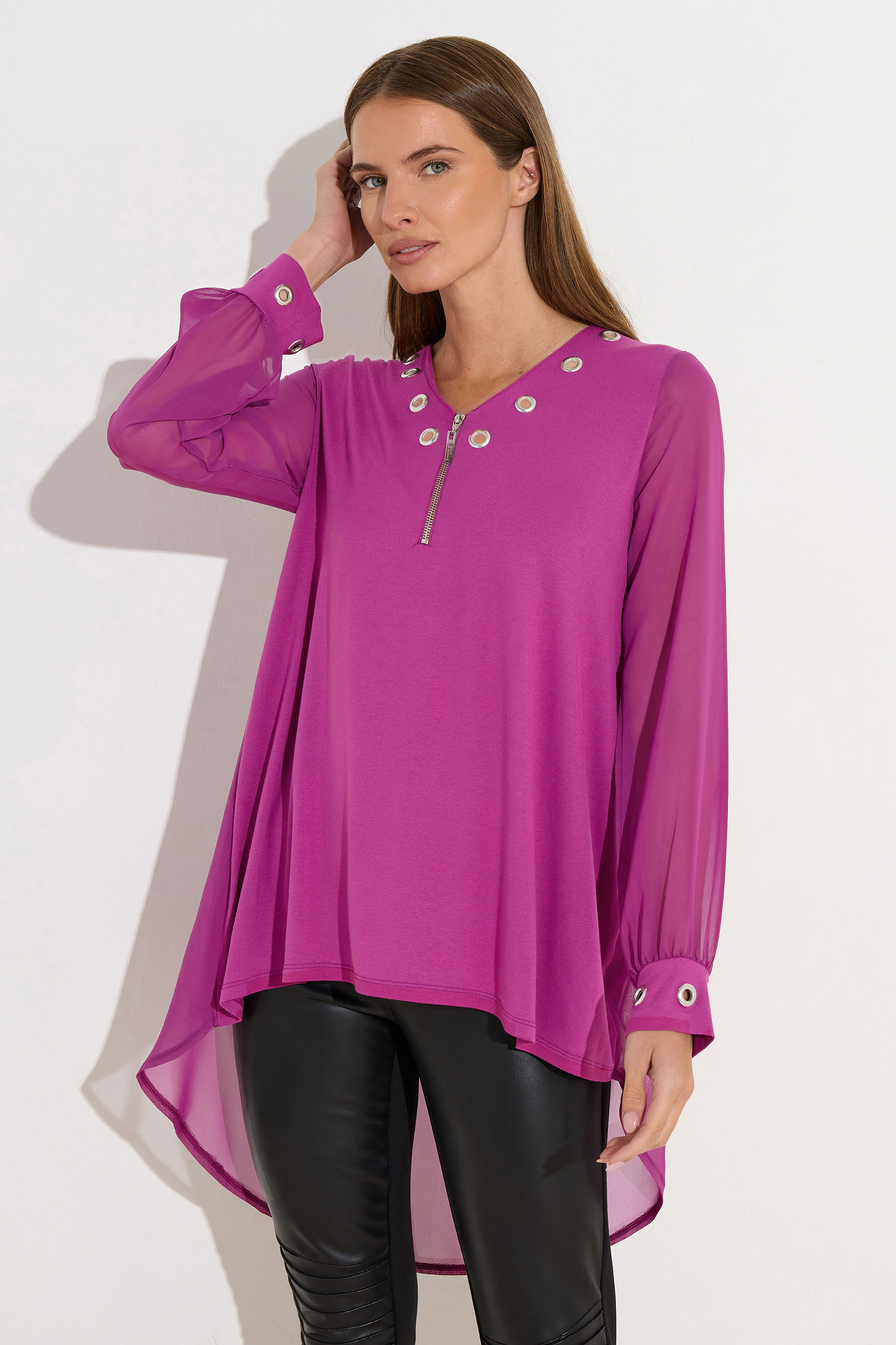 STAR Magenta Pink Eyelet Zip Top | StarByJM 1