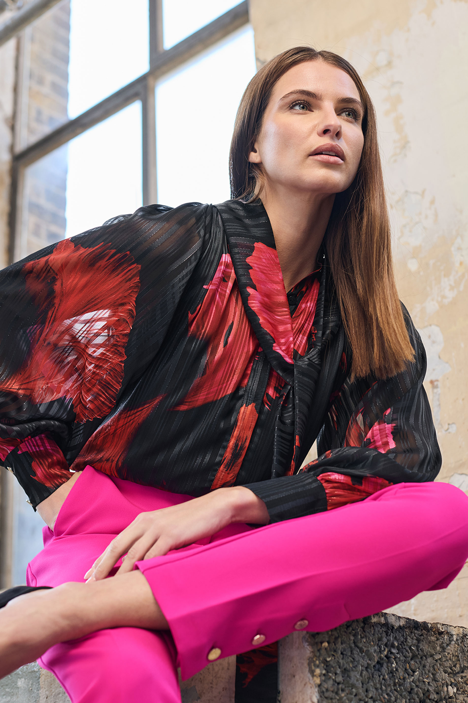 STAR Black Oriental Floral Print Blouse | StarByJM 1