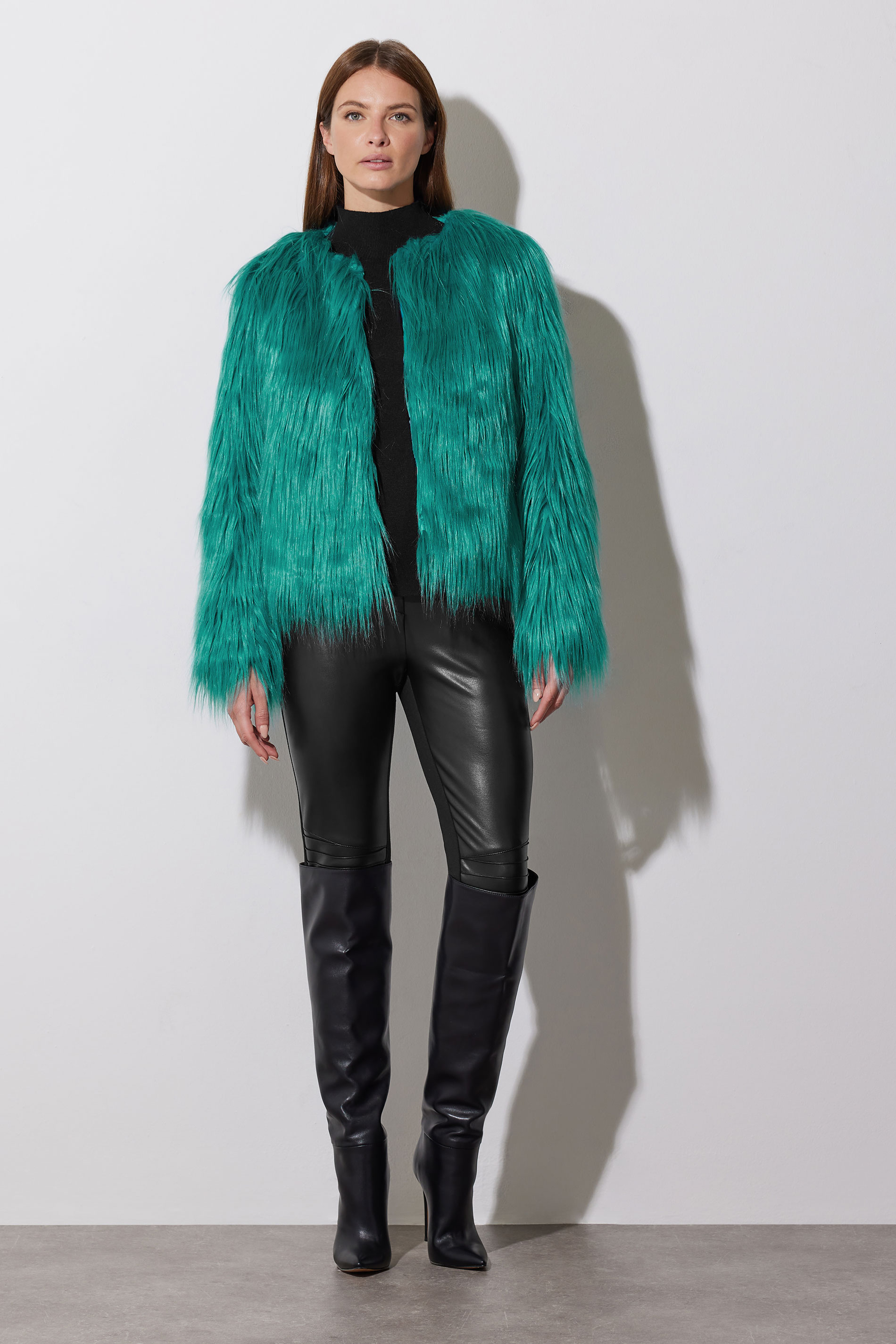 STAR Green Faux Fur Coat | STAR x JM 2