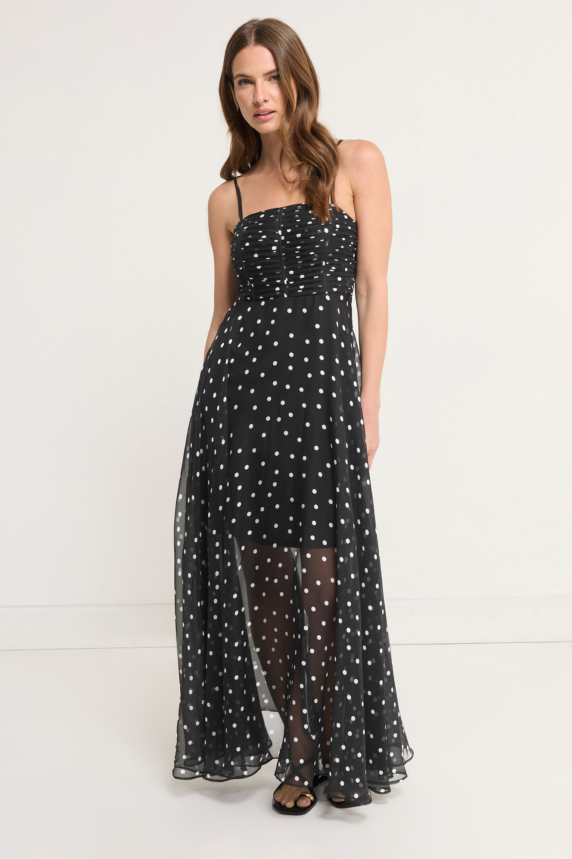 STAR Black Chiffon Spot Maxi Dress | StarByJM 4