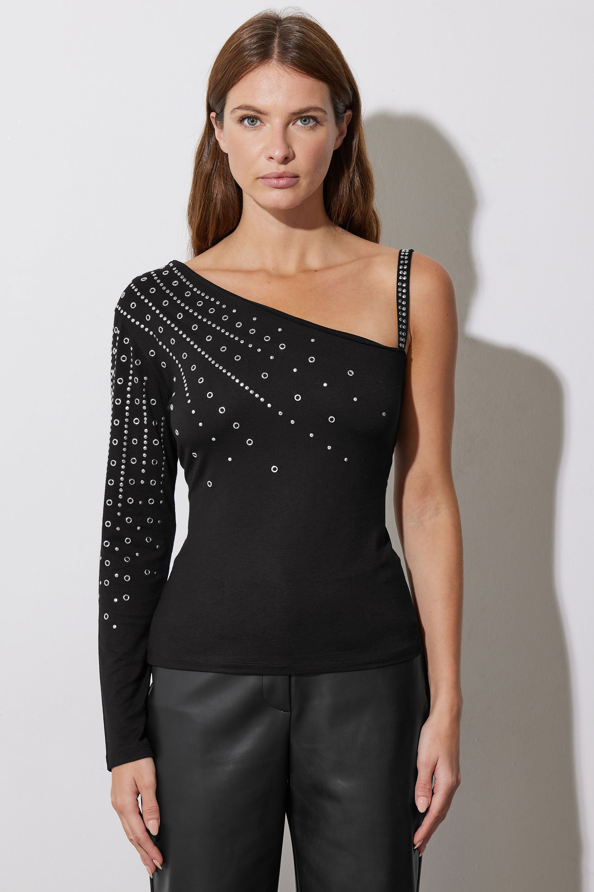 STAR Black Eyelet Asymmetric Top | STAR x JM 7