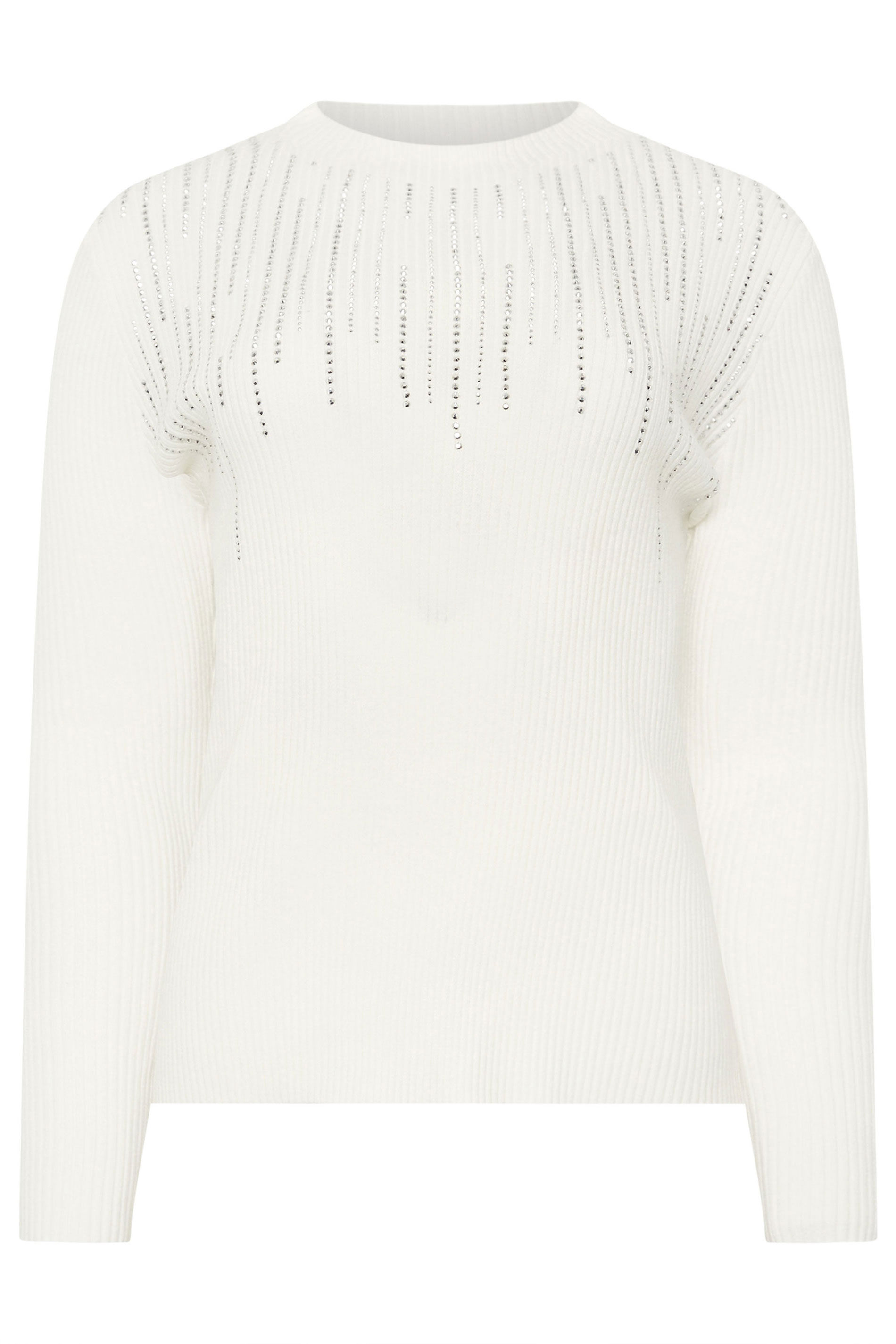 STAR White Embellished Neckline Jumper | STAR x JM 7