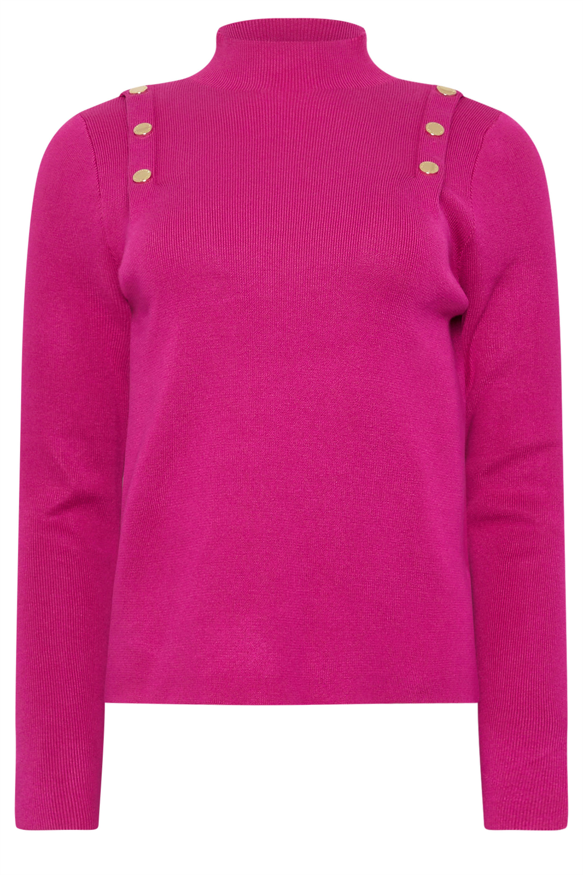 STAR Hot Pink Button Detail Knitted Jumper | StarByJM 8