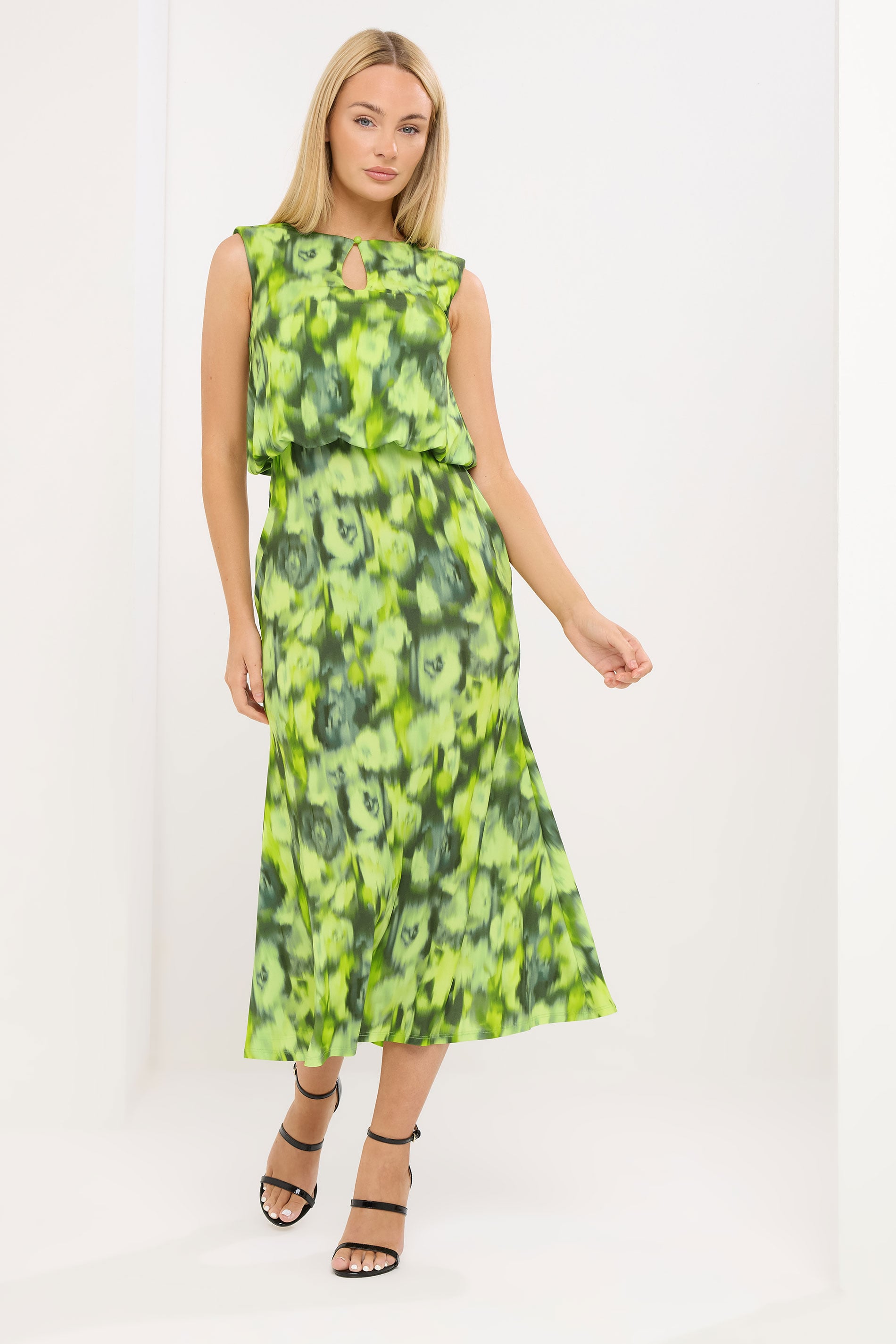 STAR Green Blurred Abstract Midi Dress | StarByJM 3