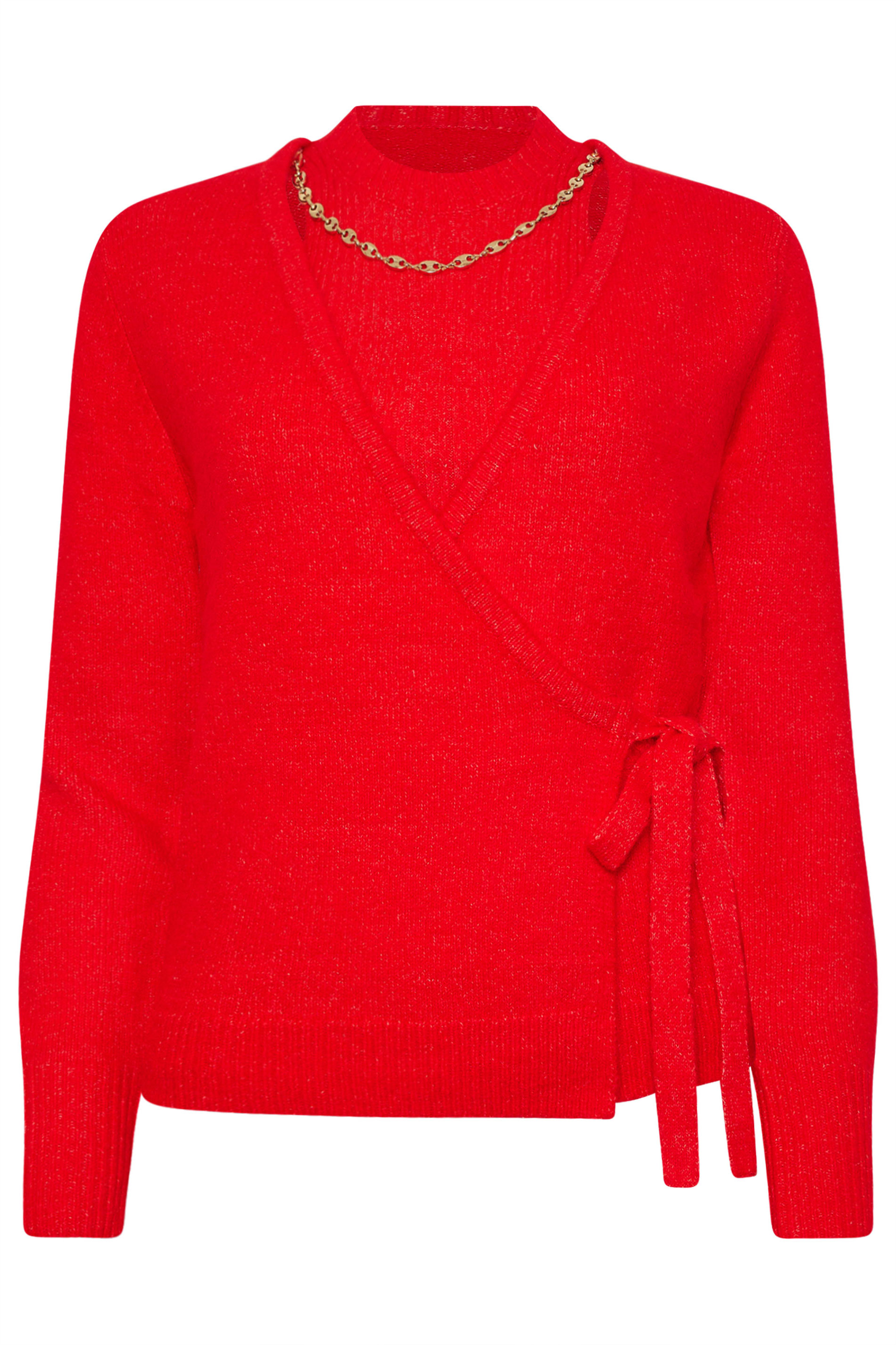 STAR Red 2 In 1 Chain Knitted Cardigan | StarByJM 7