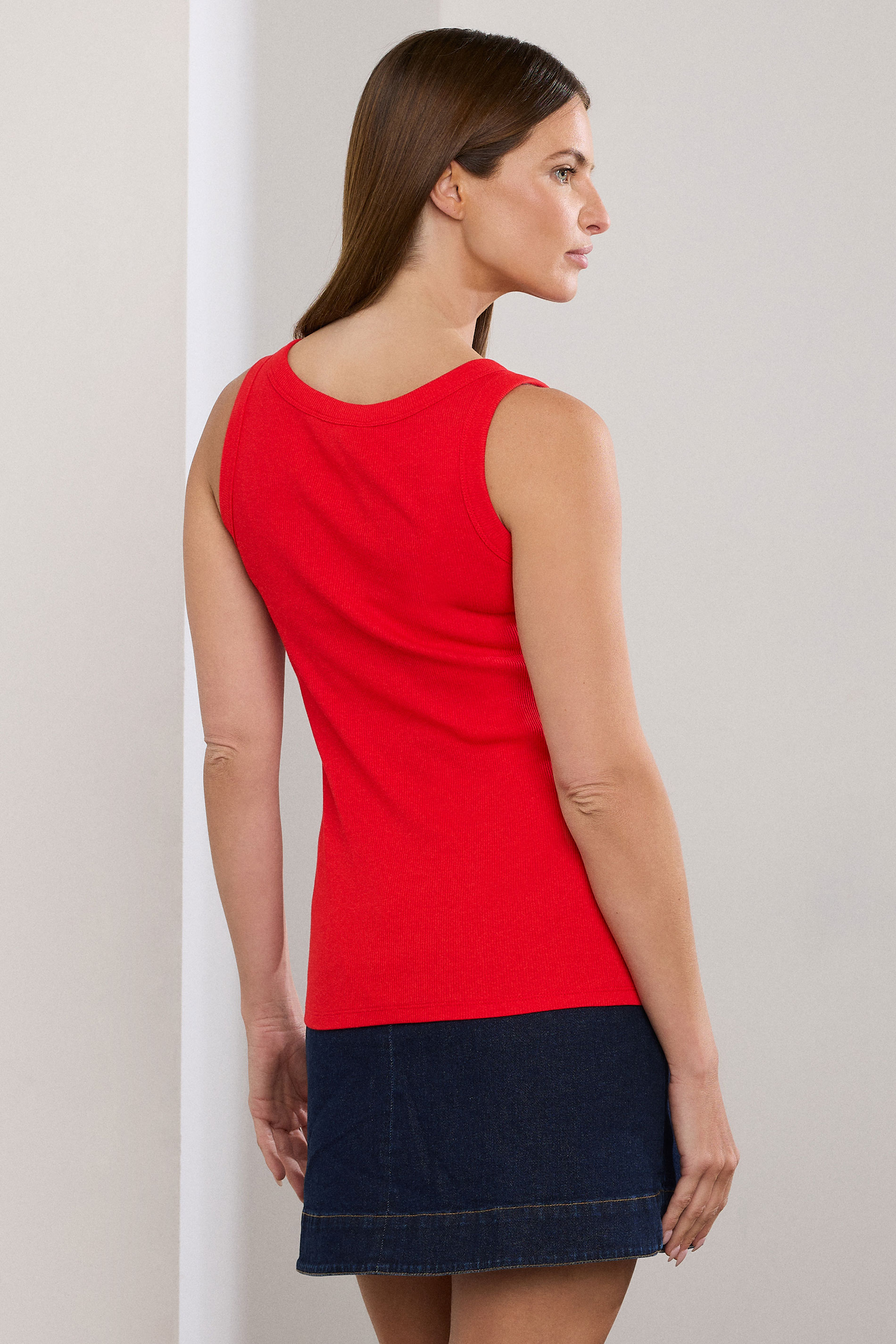 STAR Red Ribbed Button Vest Top | StarByJM 4