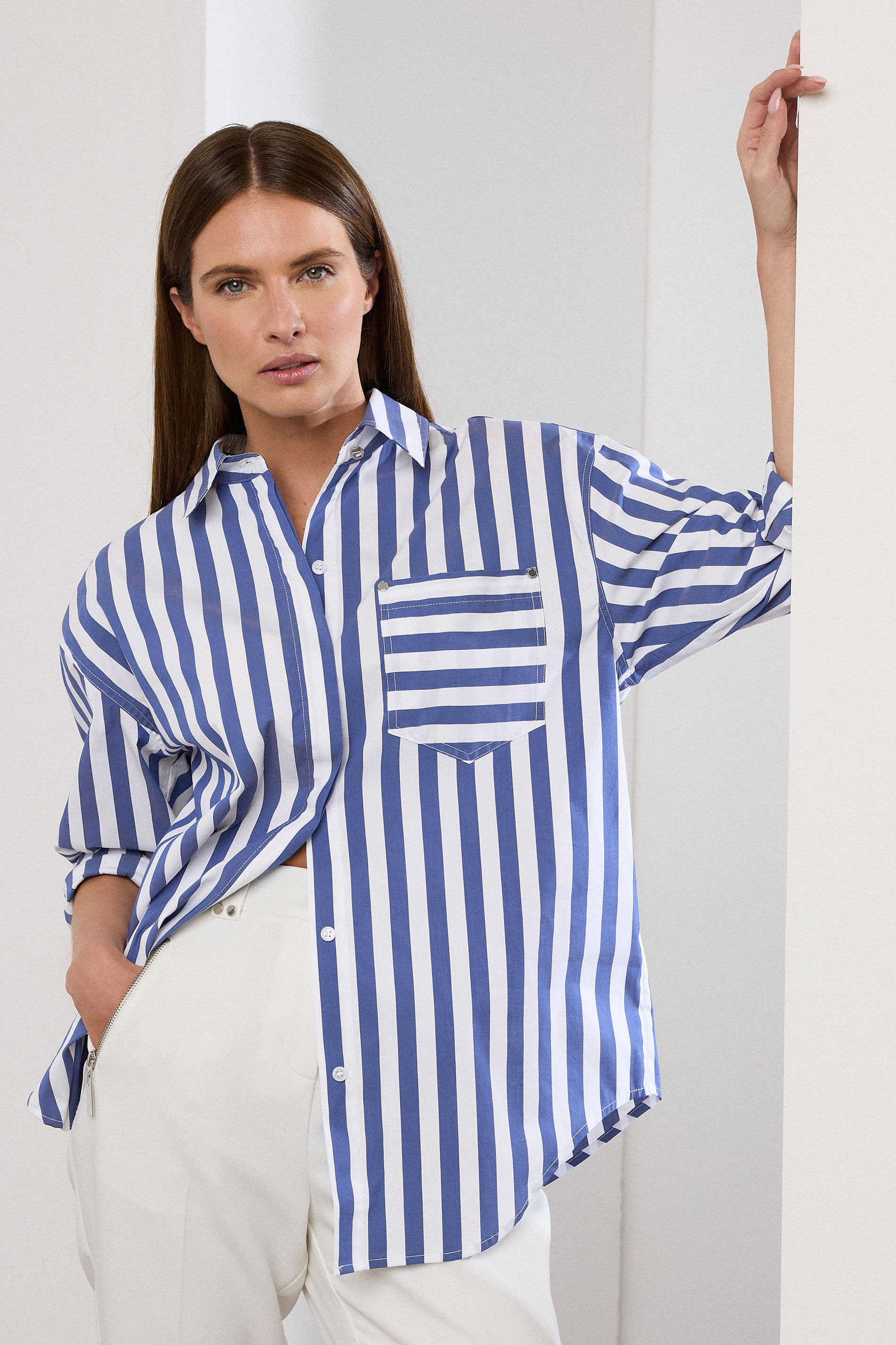 STAR Royal Blue Striped Long Sleeve Shirt | StarByJM 1