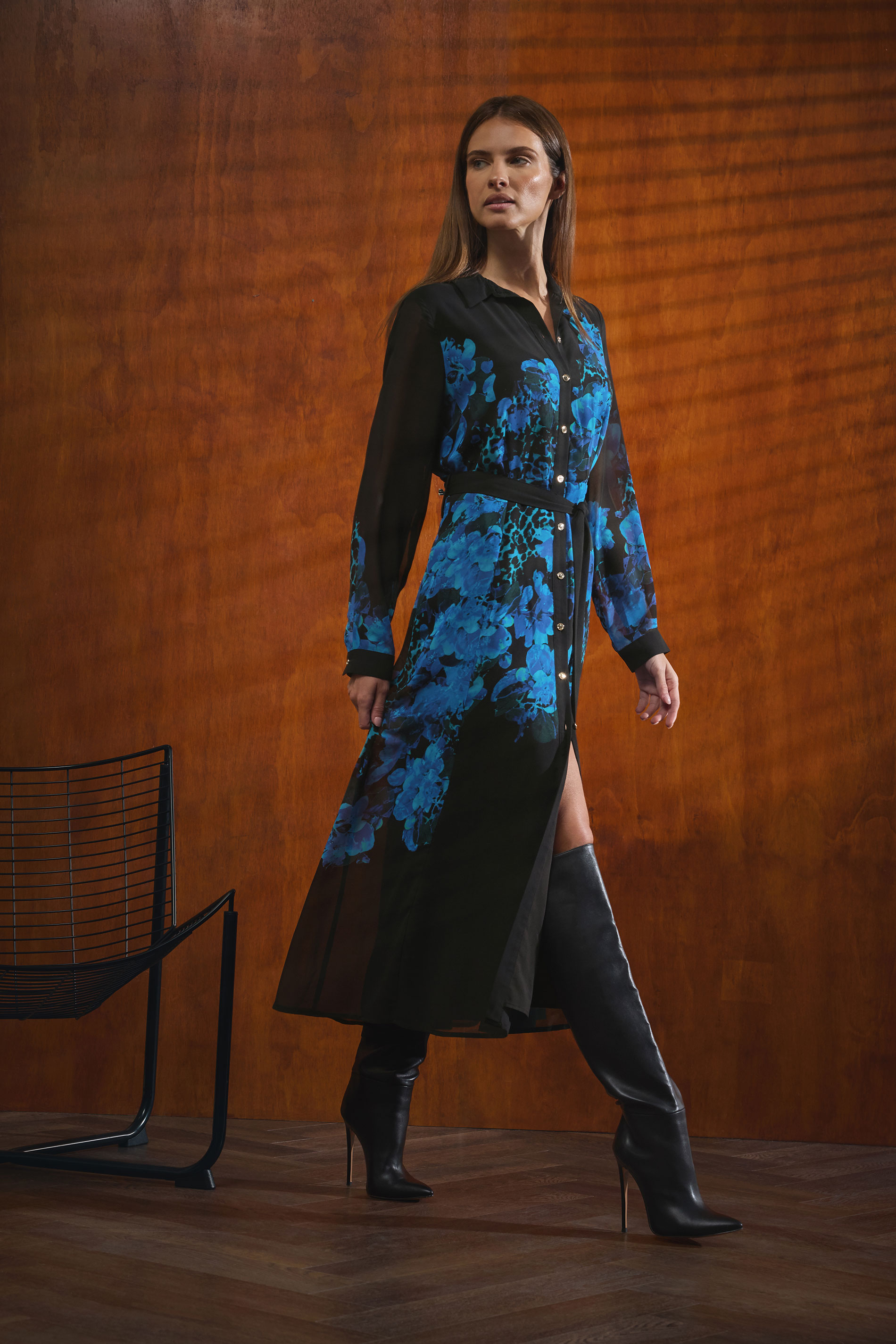 STAR Black Floral Print Shirt Dress | StarByJM 1